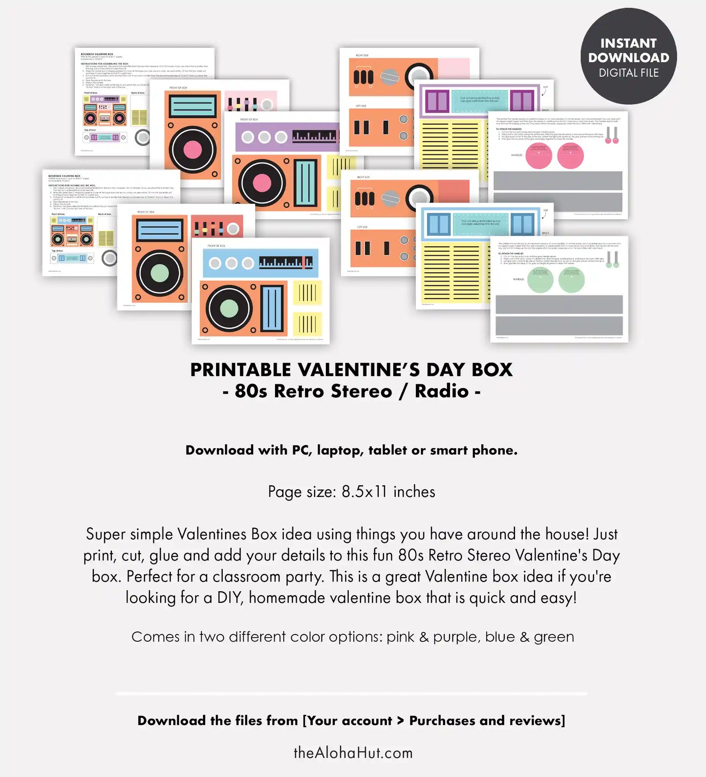 80s Retro Stereo Valentine's Day Box