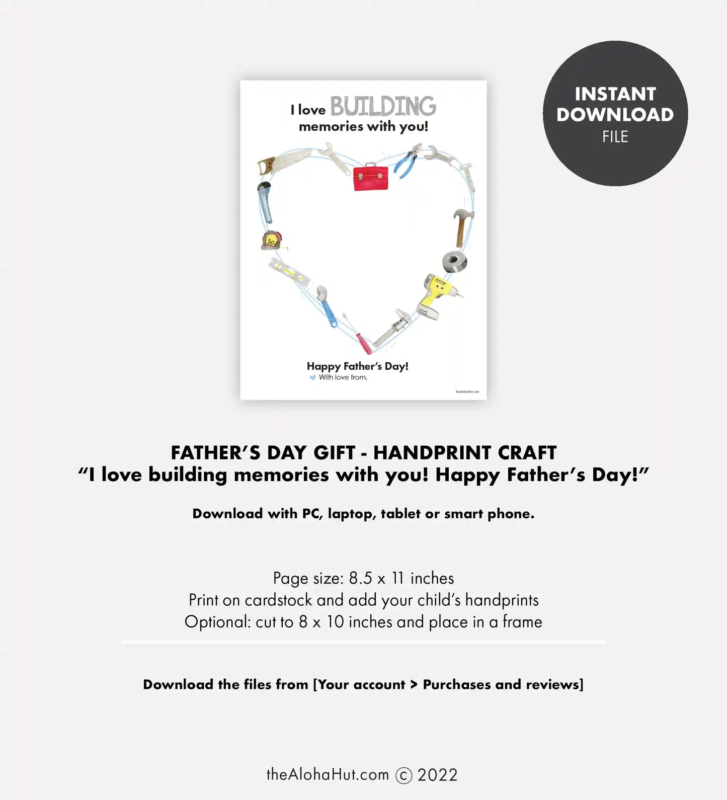 Builder / Handyman Father's Day Card - Handprint Craft