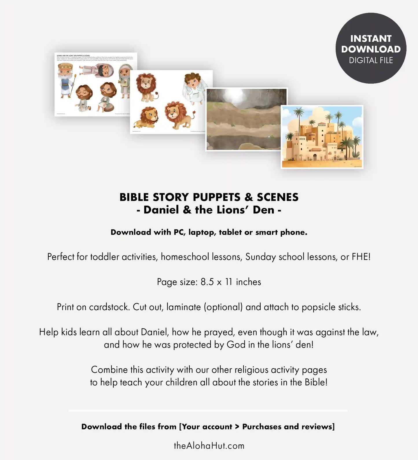 Daniel and the Lion's Den - Puppets and Scenes