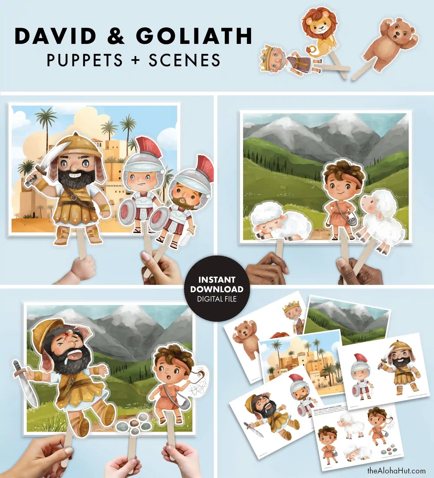 David and Goliath - Puppets and Scenes