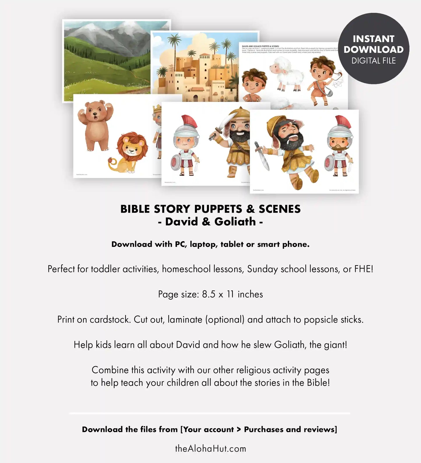 David and Goliath - Puppets and Scenes