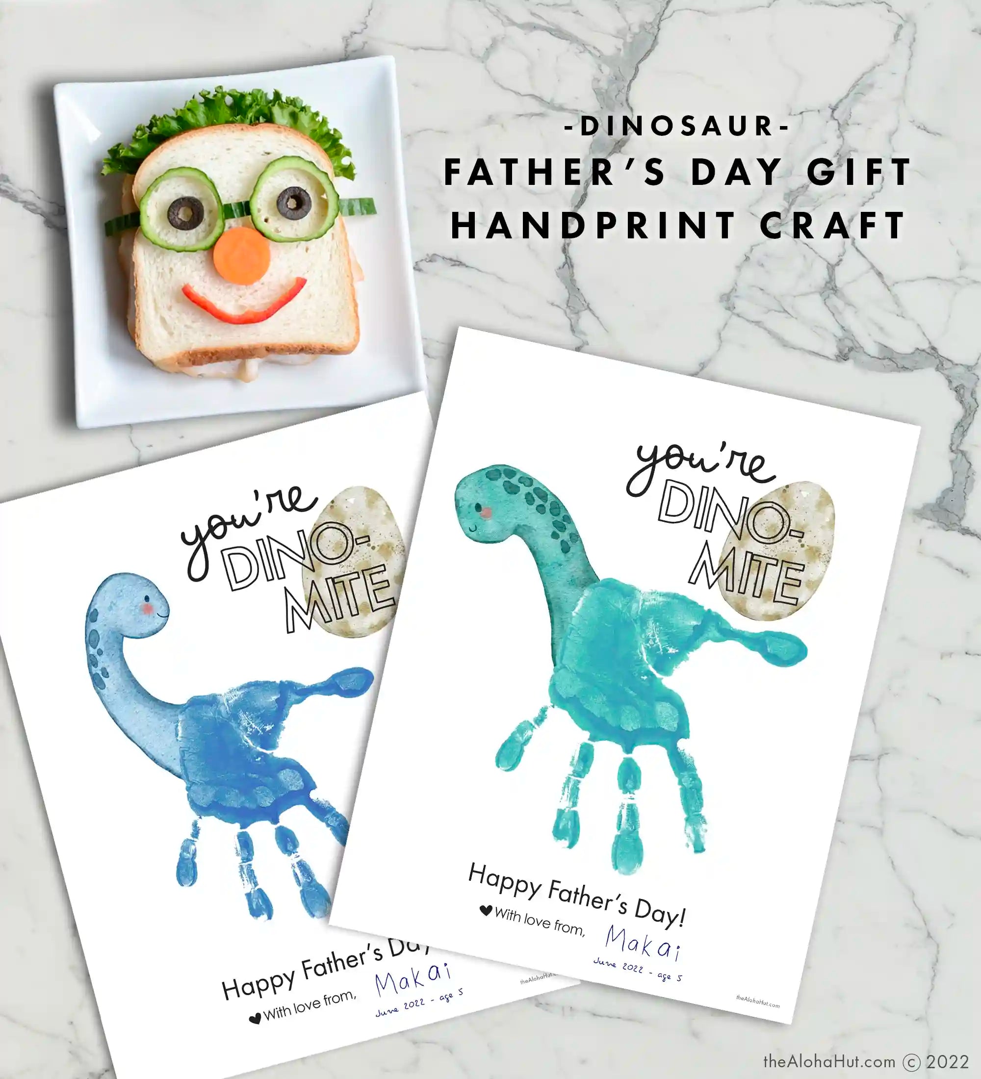 Dinosaur Father's Day Card Handprint Craft - Main Image