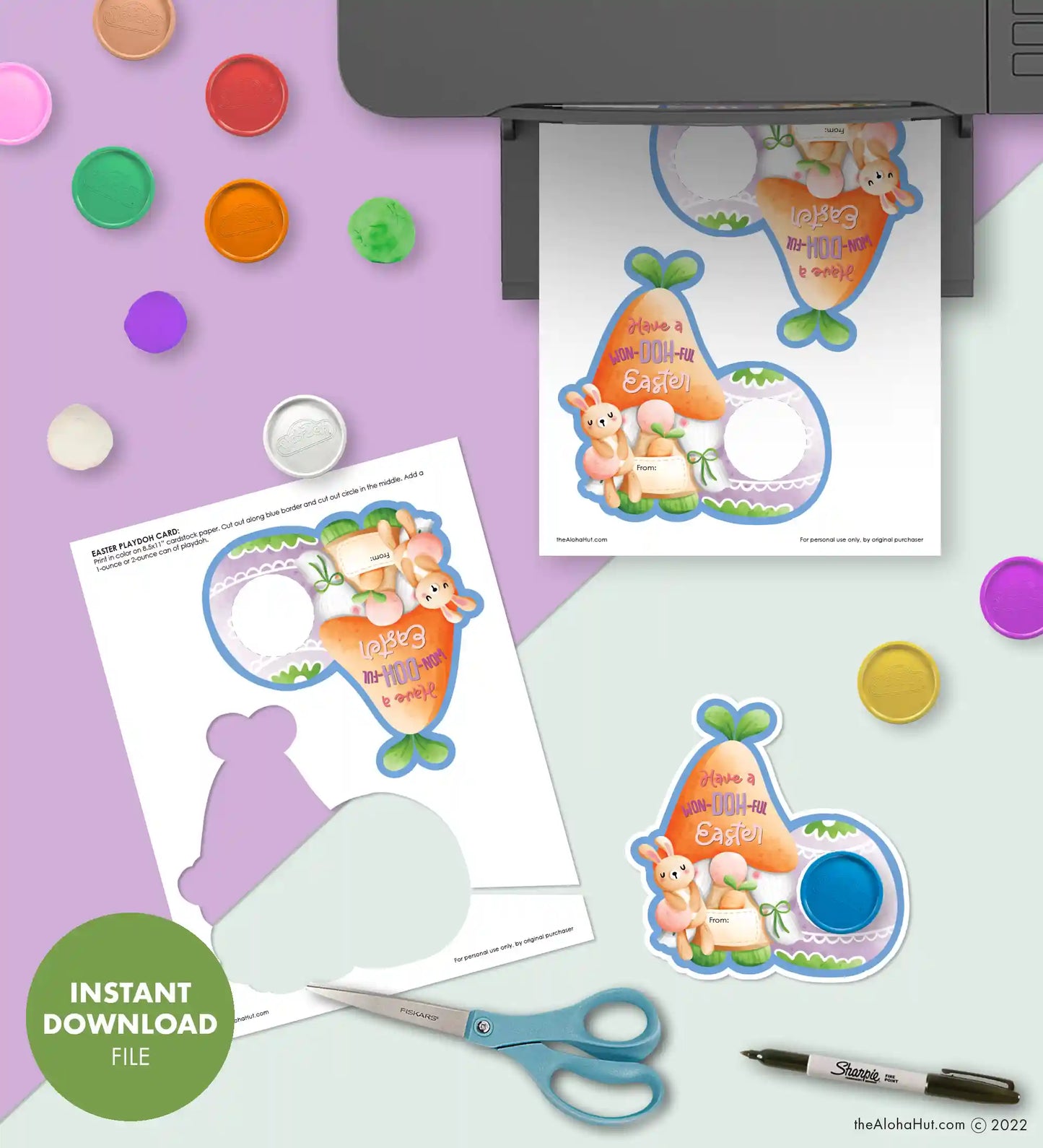 Play Dough Easter Tag