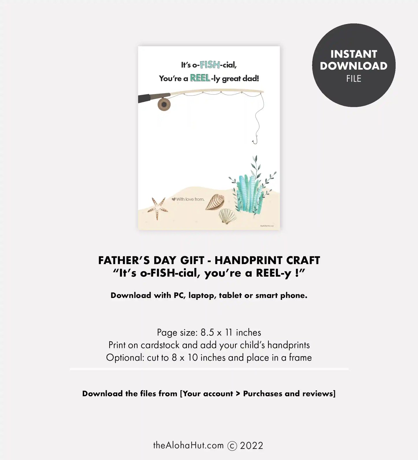 Fishing Father's Day Card - Handprint Craft