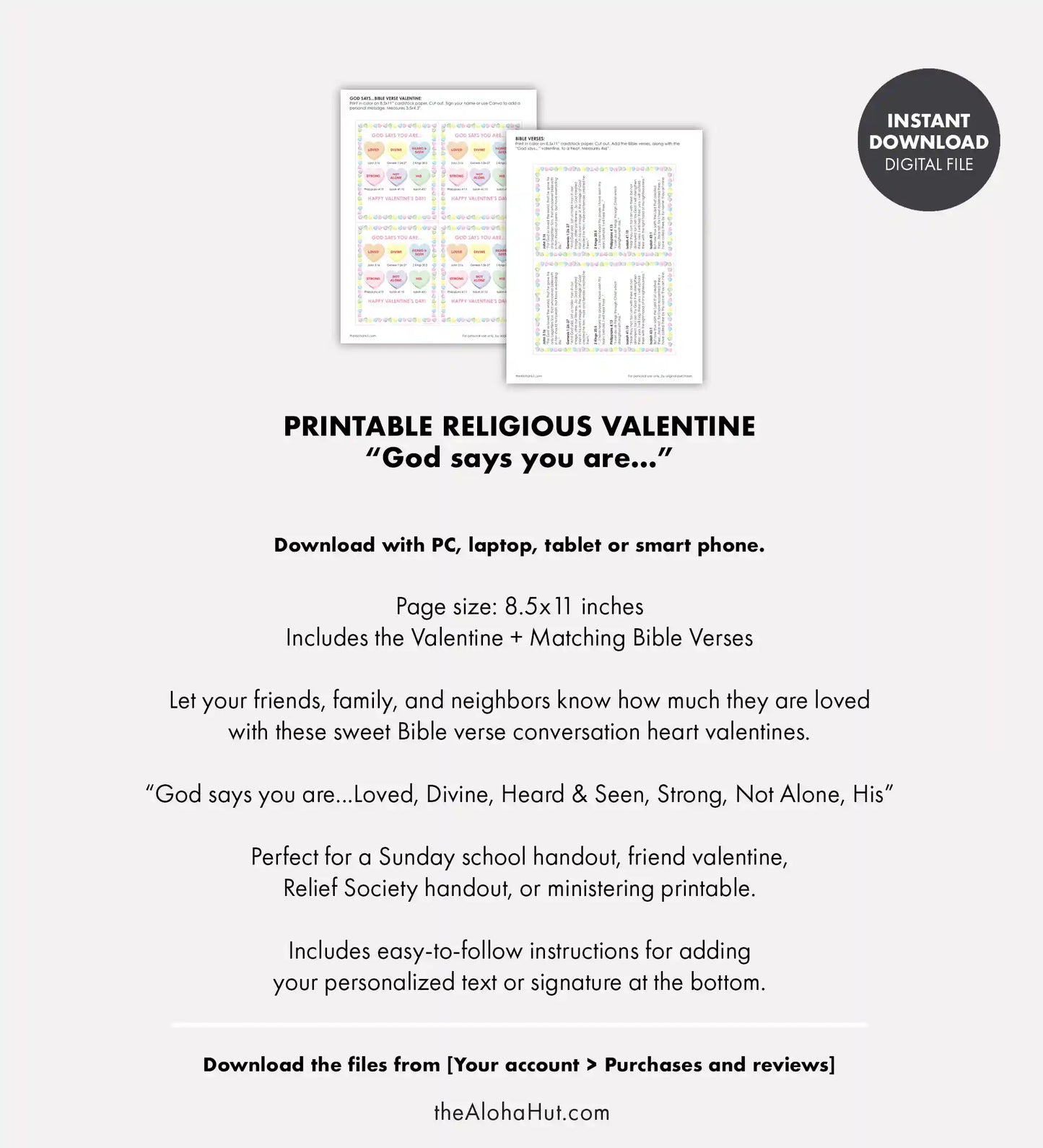 God Says Bible Verse - Printable Valentines