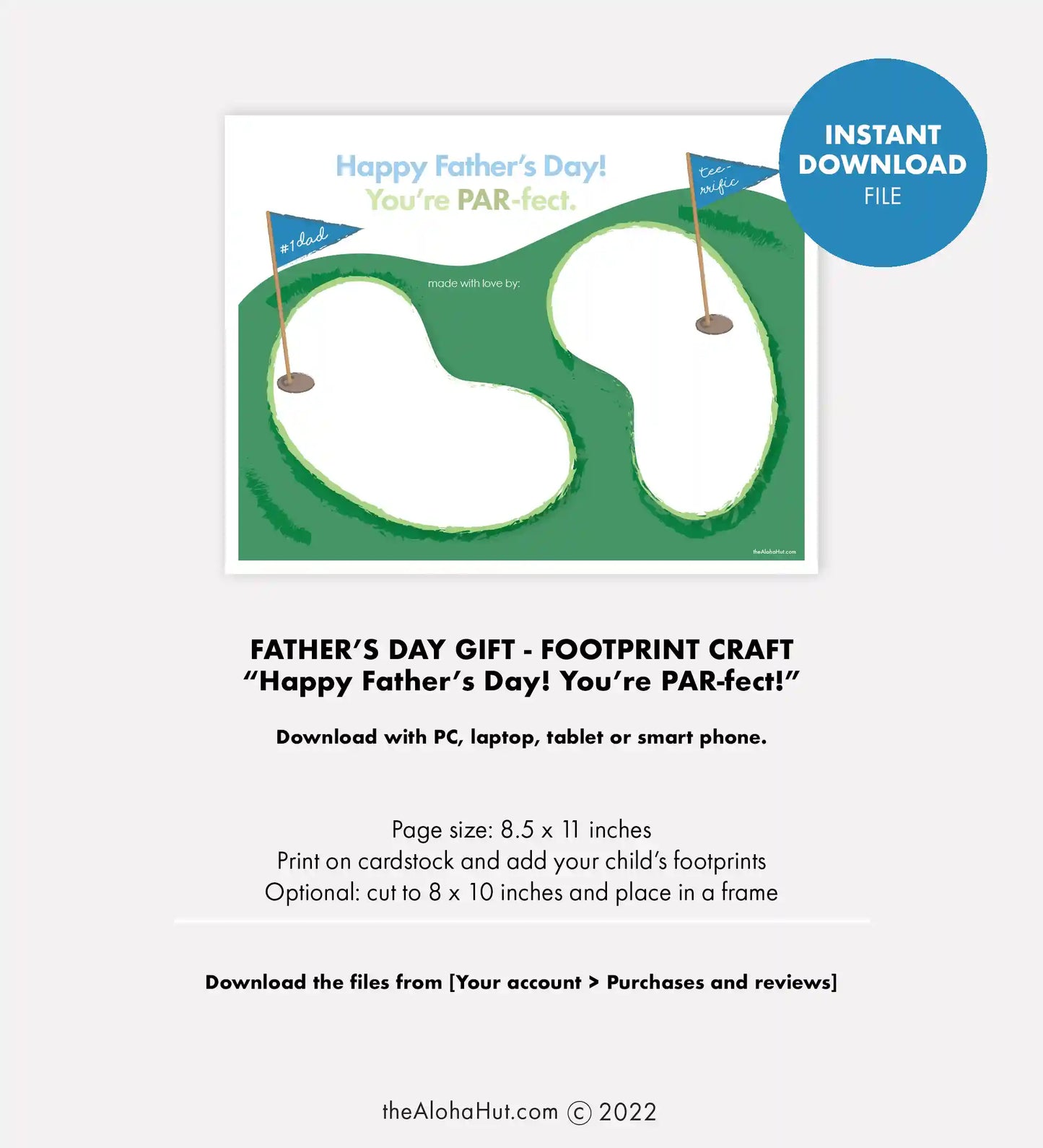 Golf Father's Day Card - Footprint Craft