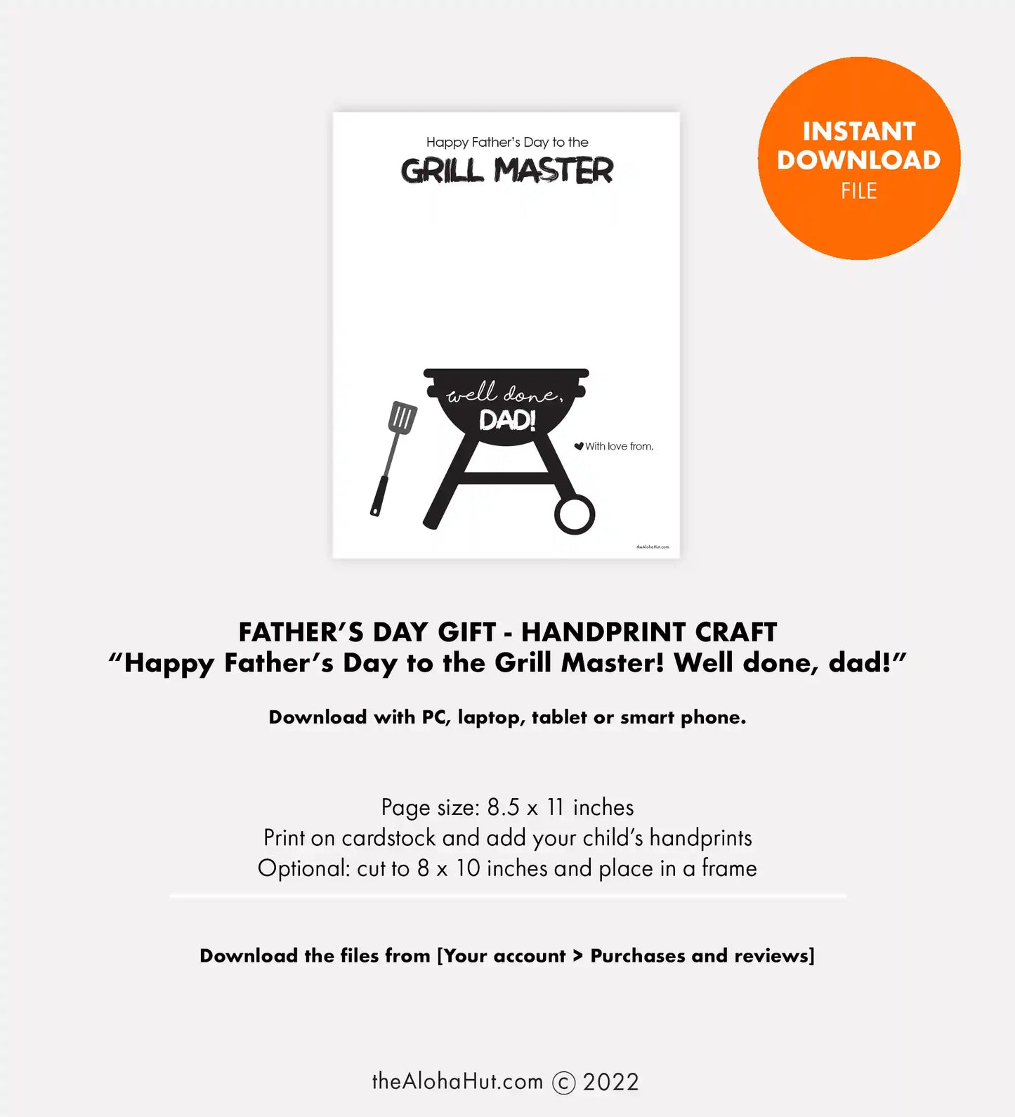 Grill Master Father's Day Card - Handprint Craft