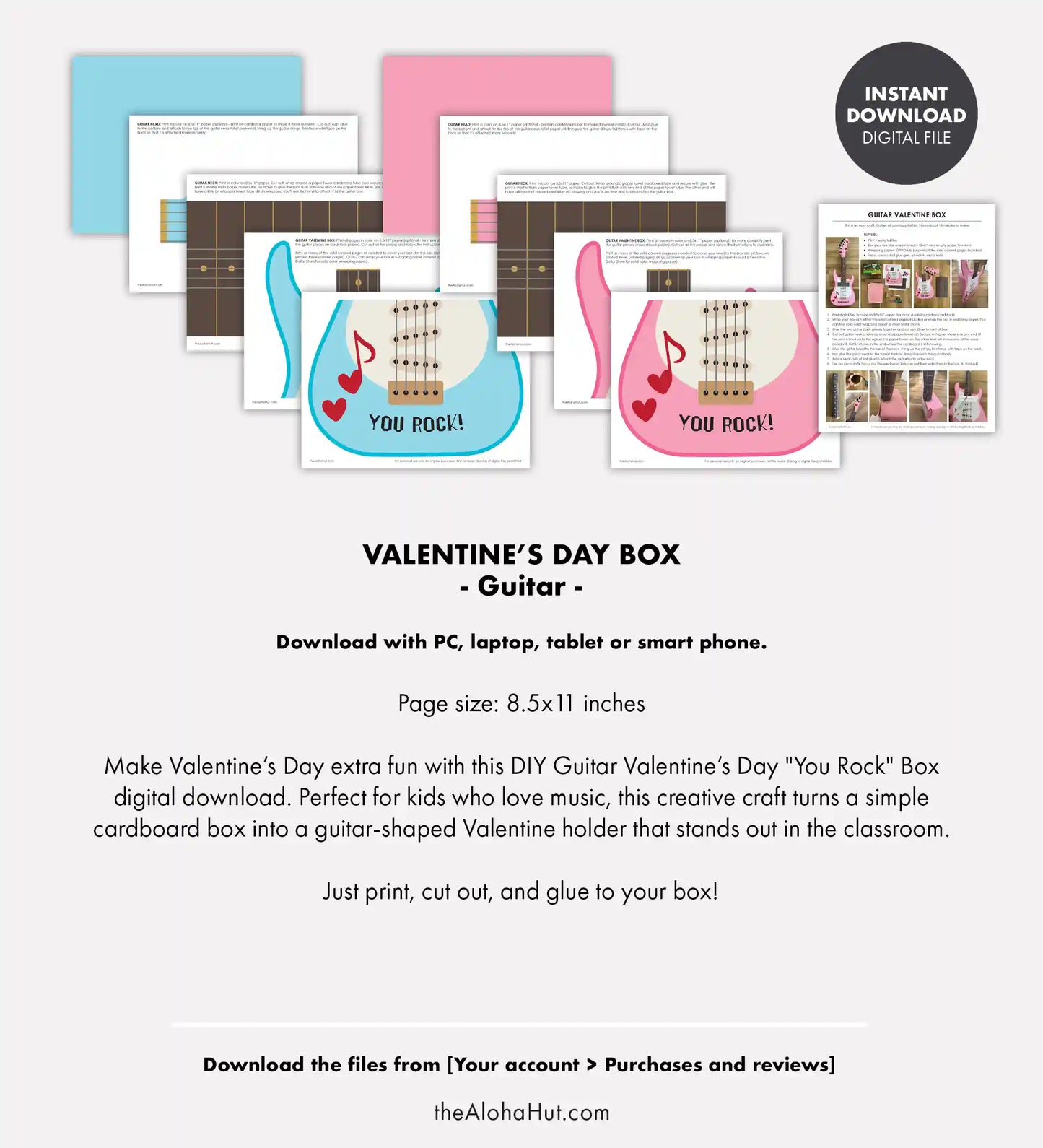 Guitar Valentine Box - Rock