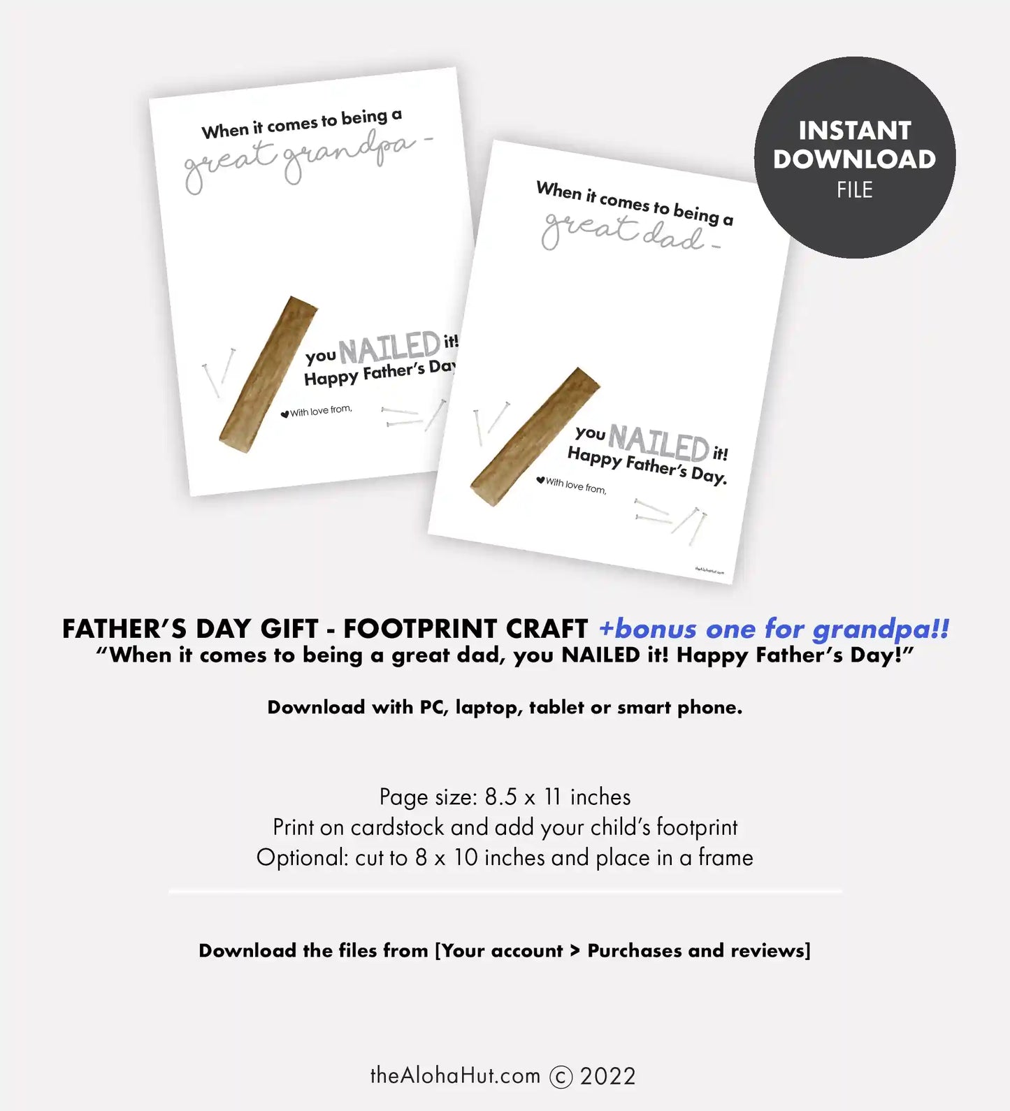 Hammer Father's Day Card - Footprint Craft