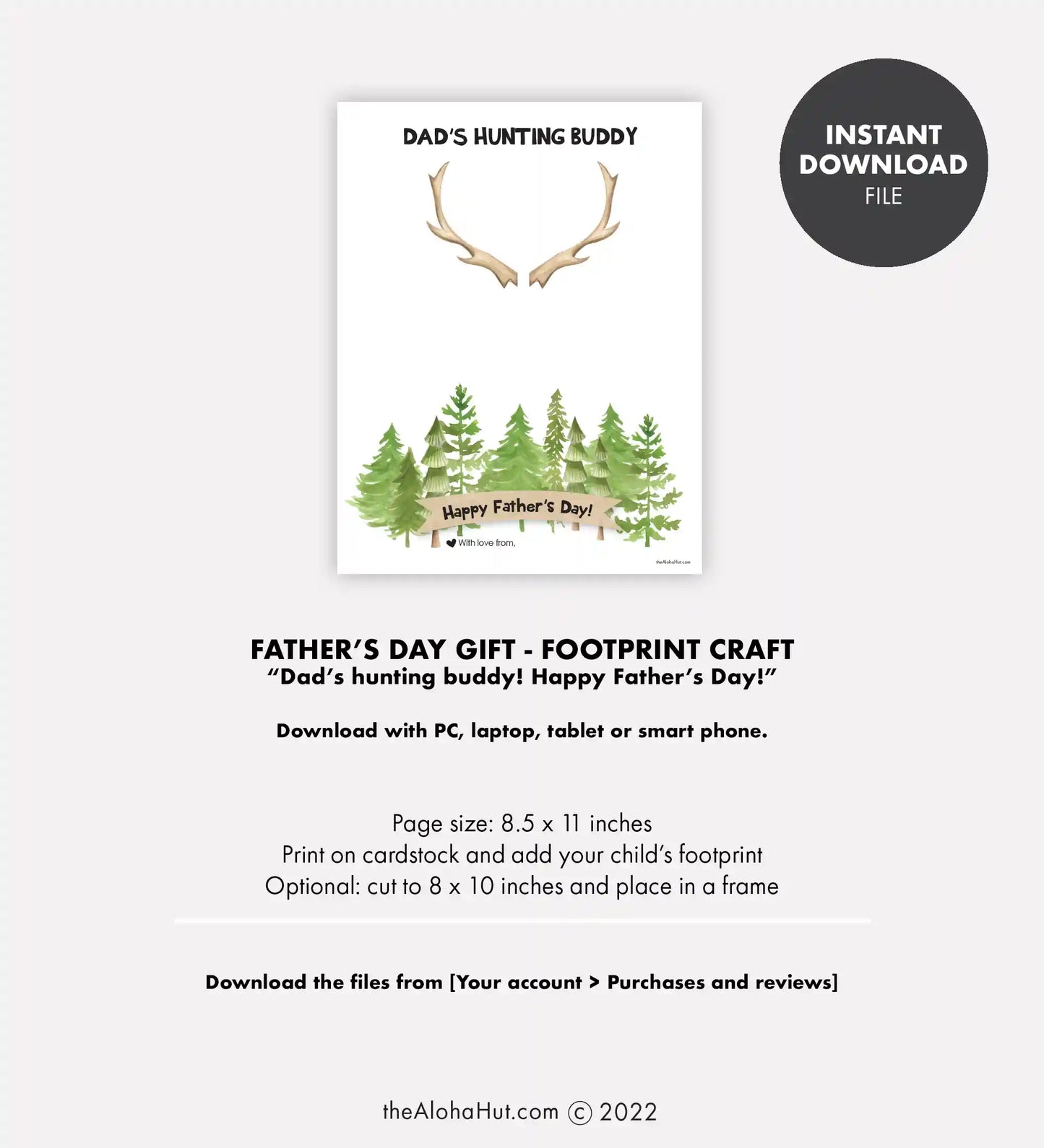 Hunting Father's Day Card - Footprint Craft