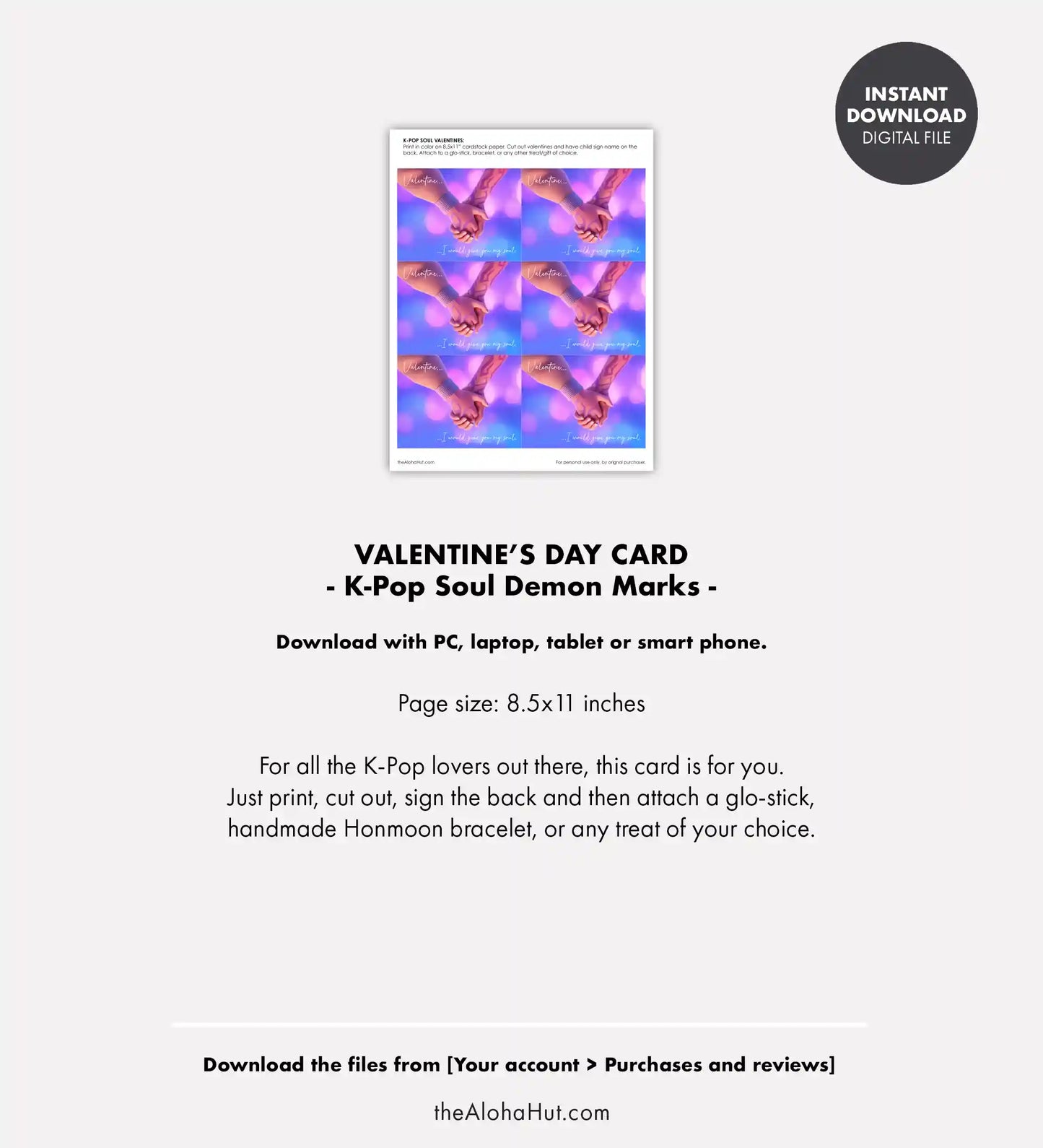 K-Pop Demon Hunters Soul - Printable Valentines