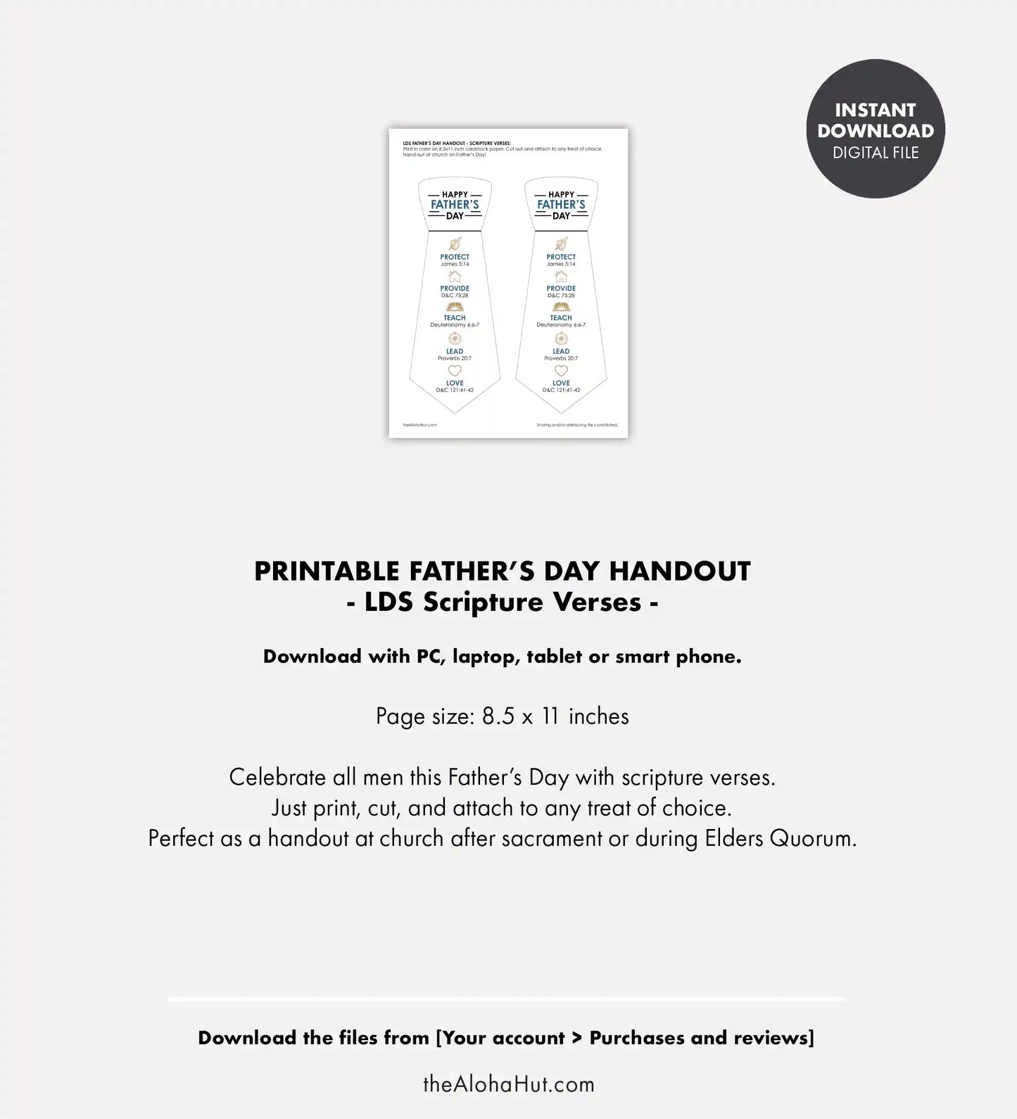 Religious LDS Fathers Day Handout - Gift Tag