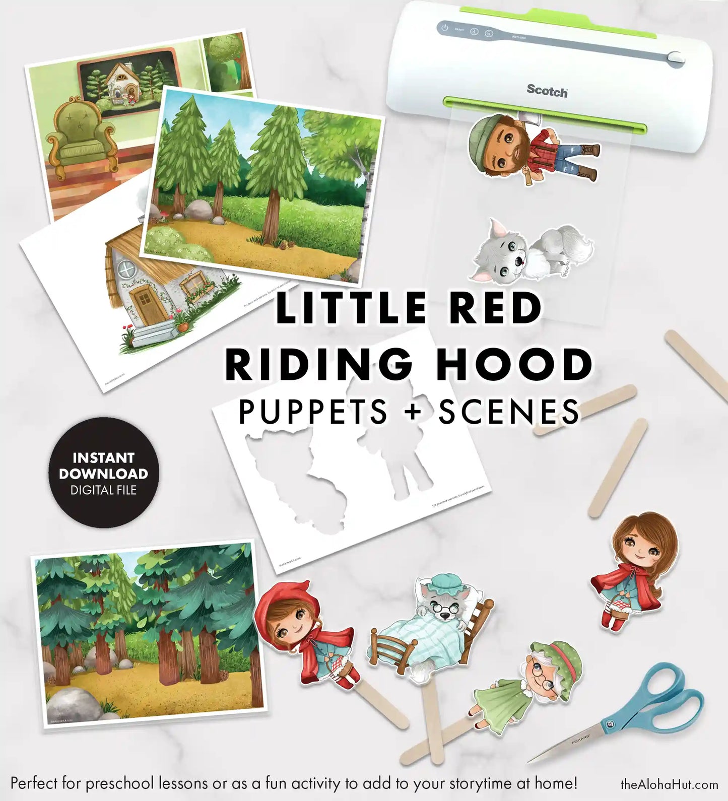 Little Red Riding Hood Puppets and Scenes - Storytime