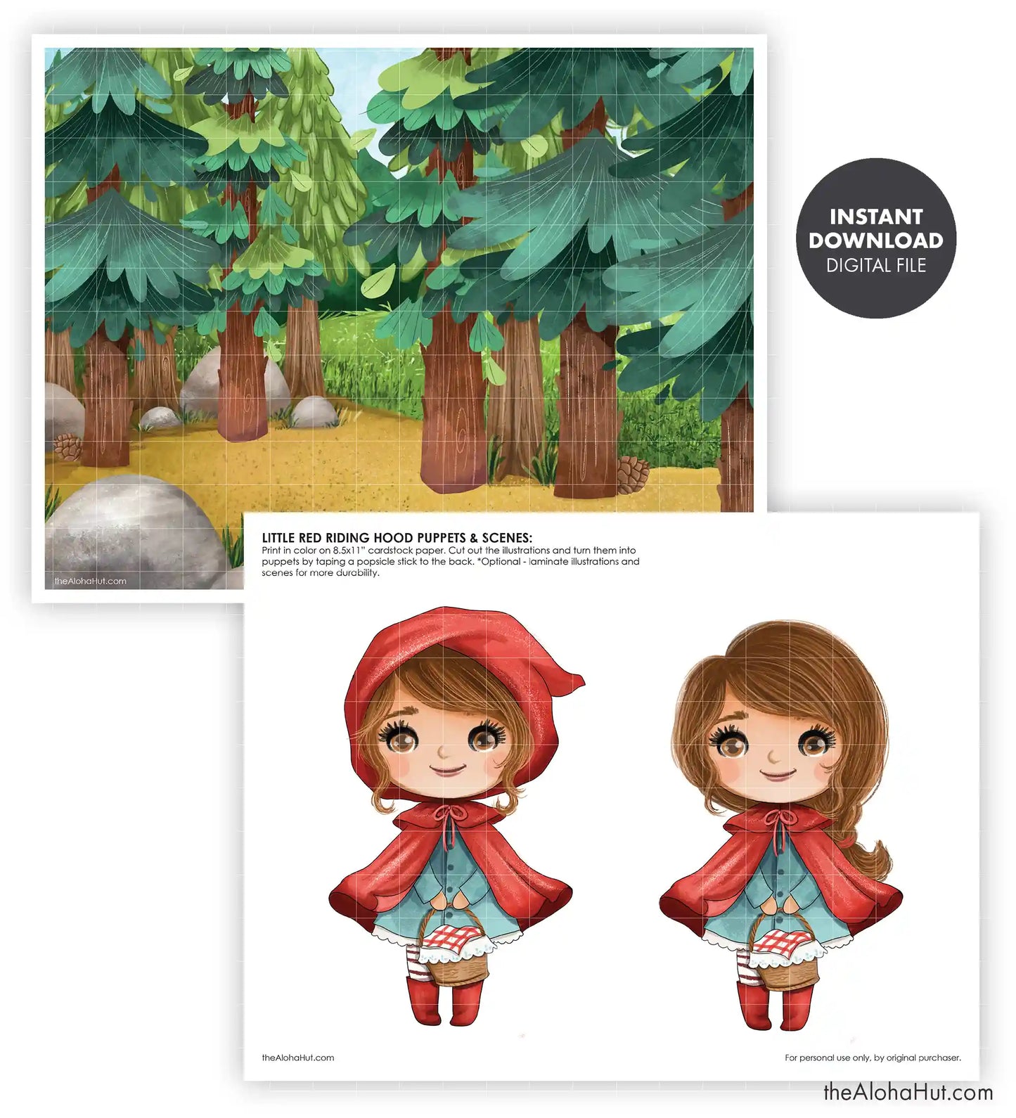 Little Red Riding Hood Puppets and Scenes - Storytime