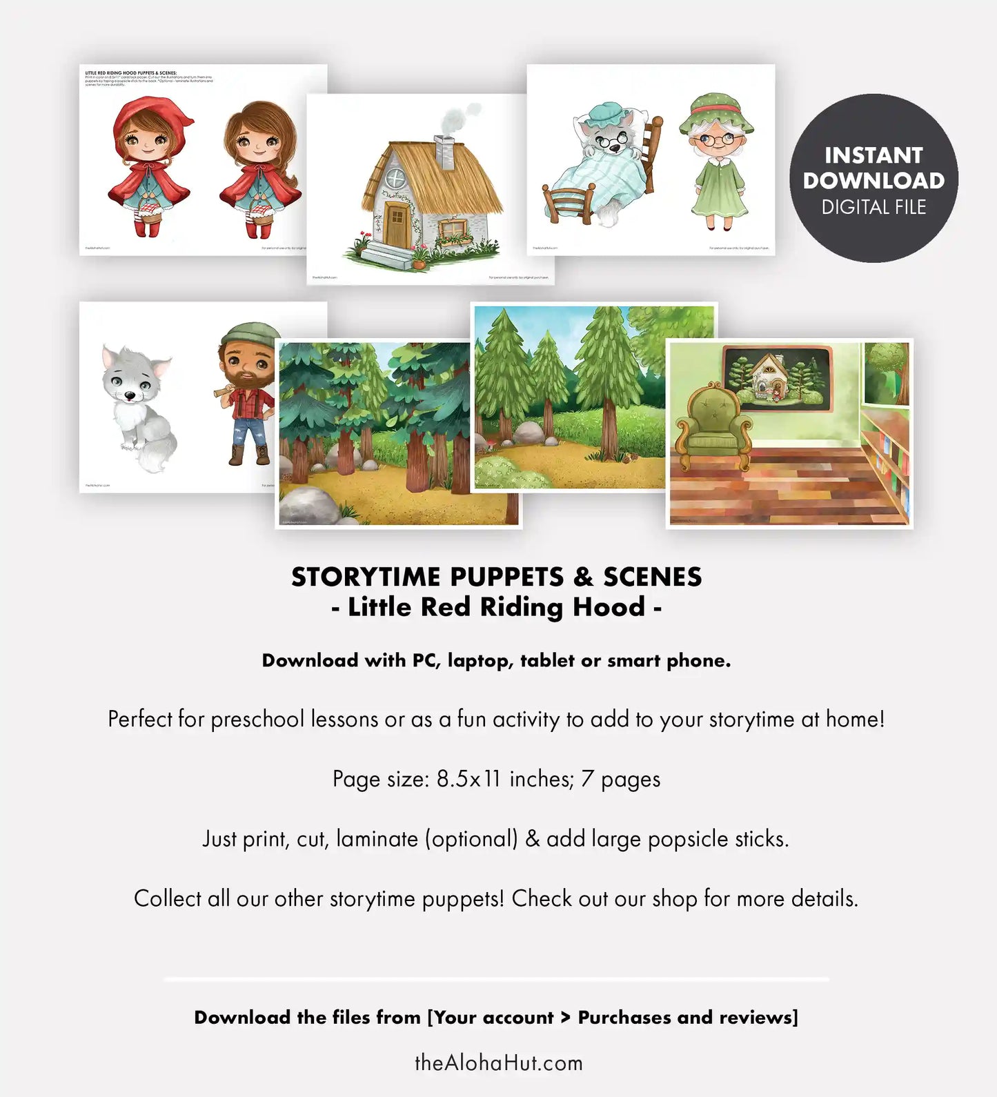 Little Red Riding Hood Puppets and Scenes - Storytime