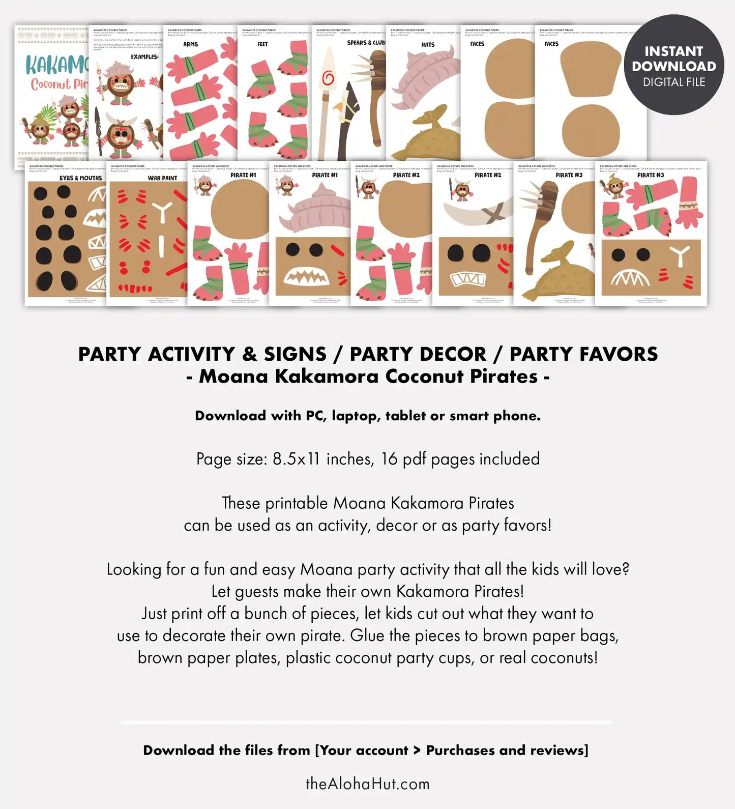 Moana Party - Kakamora Coconut Pirates Craft Activity