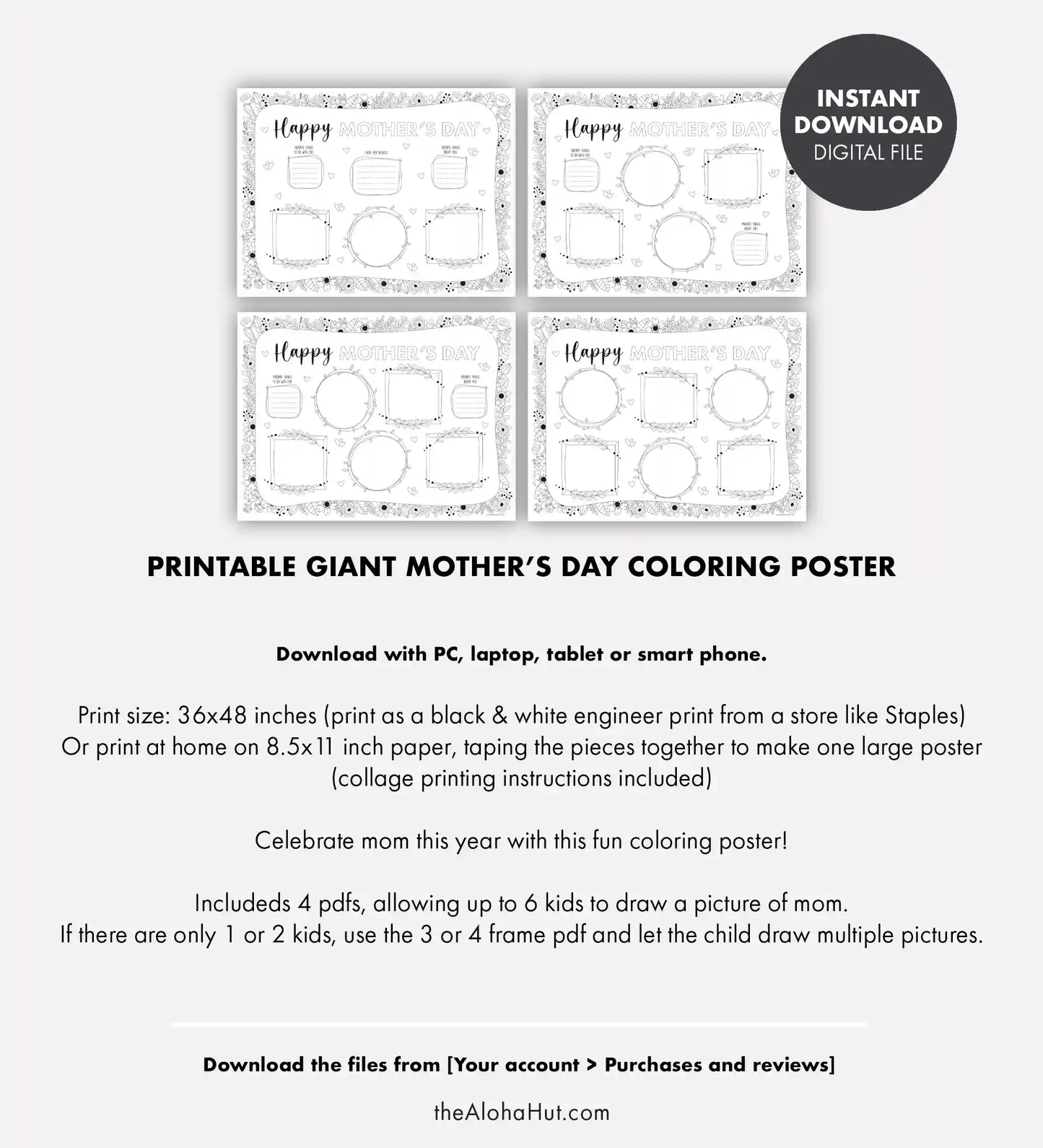 Mother's Day Gift - Giant Coloring Poster