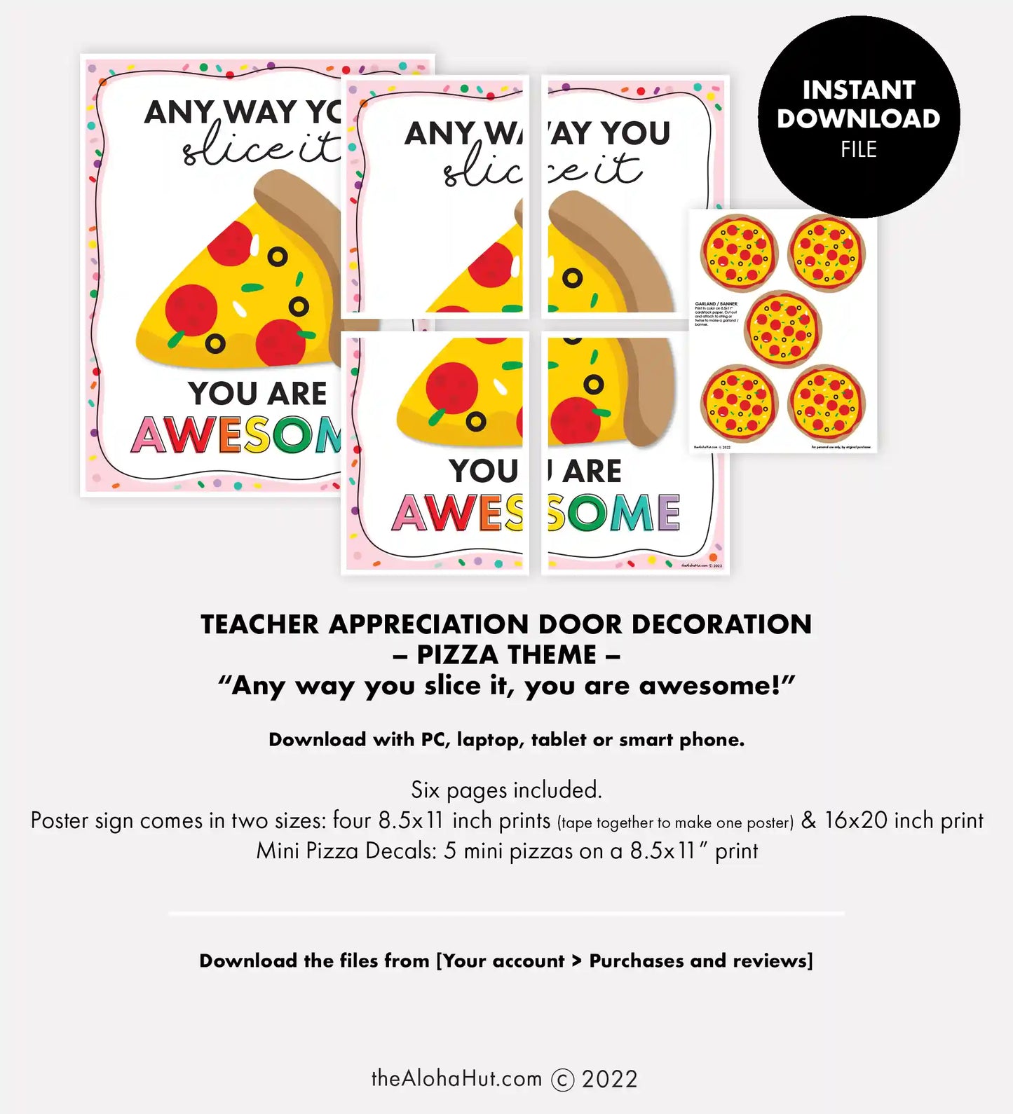 Pizza Door Decoration - Teacher Appreciation Week