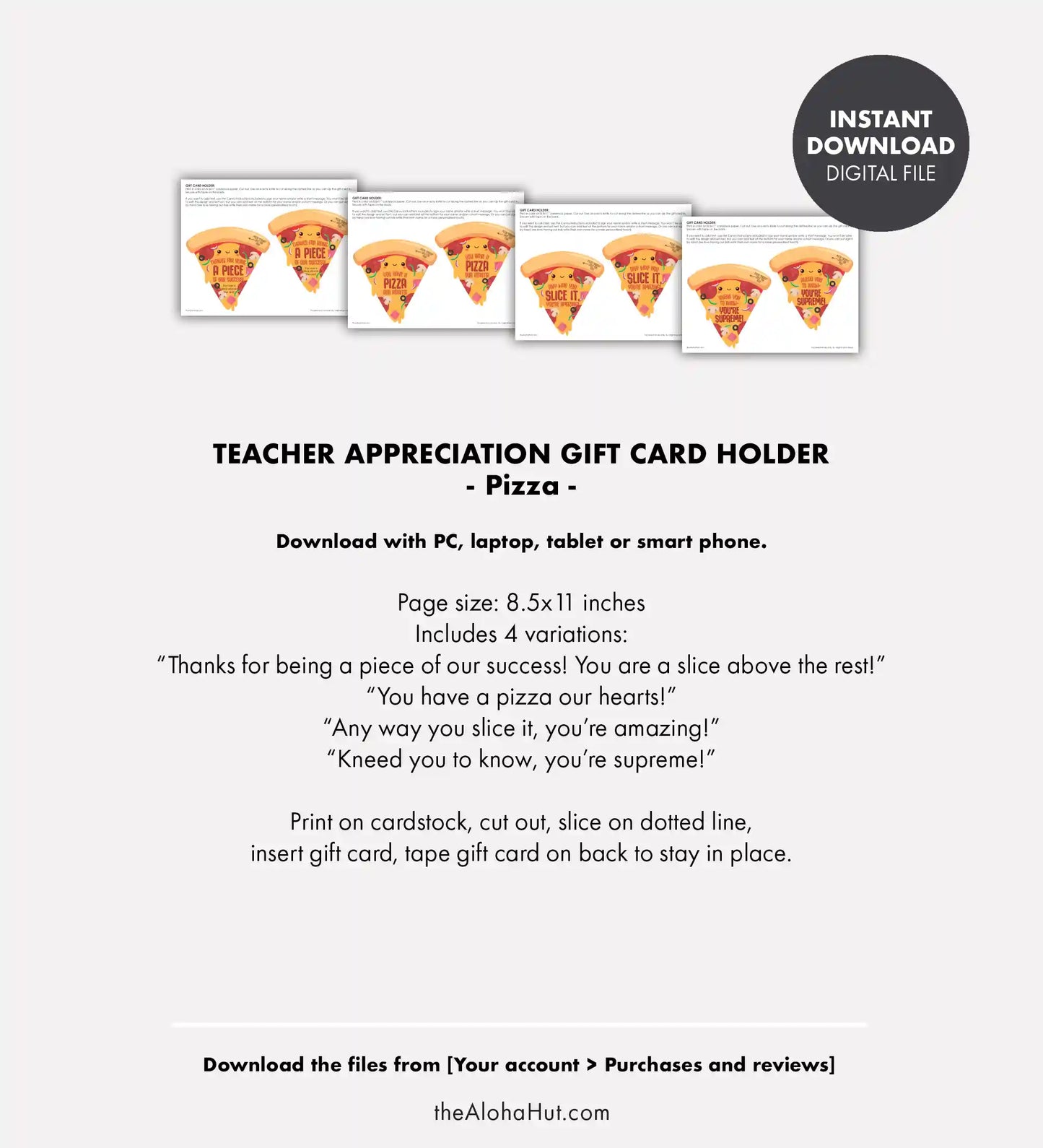 Pizza Thank You Gift Card Holder - Teacher Appreciation Week