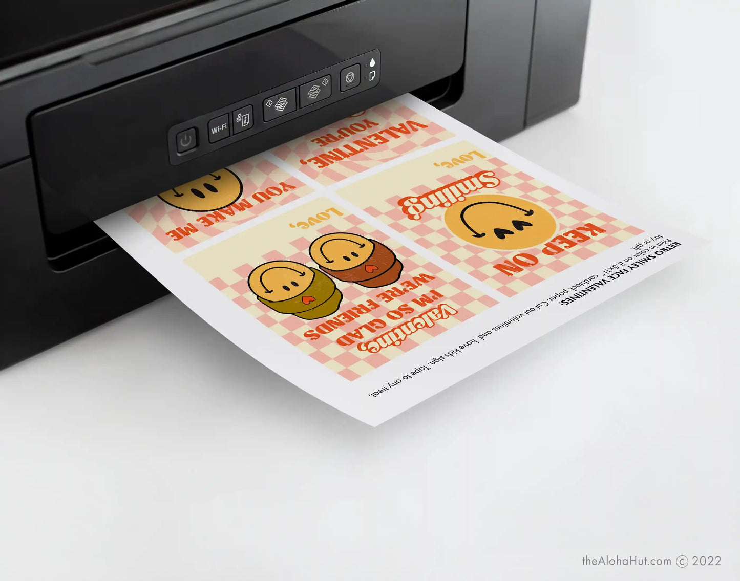 Retro Groovy Smiley Face - Printable Valentines
