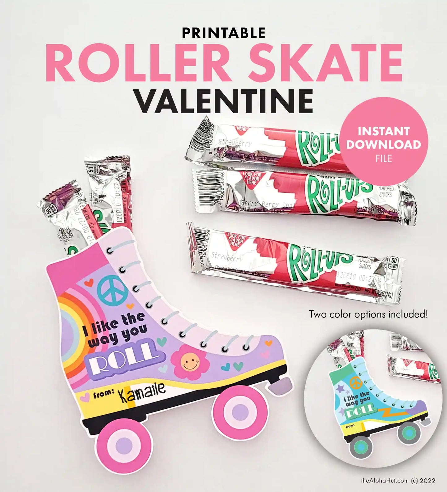 Retro Roller Skate - Printable Valentines