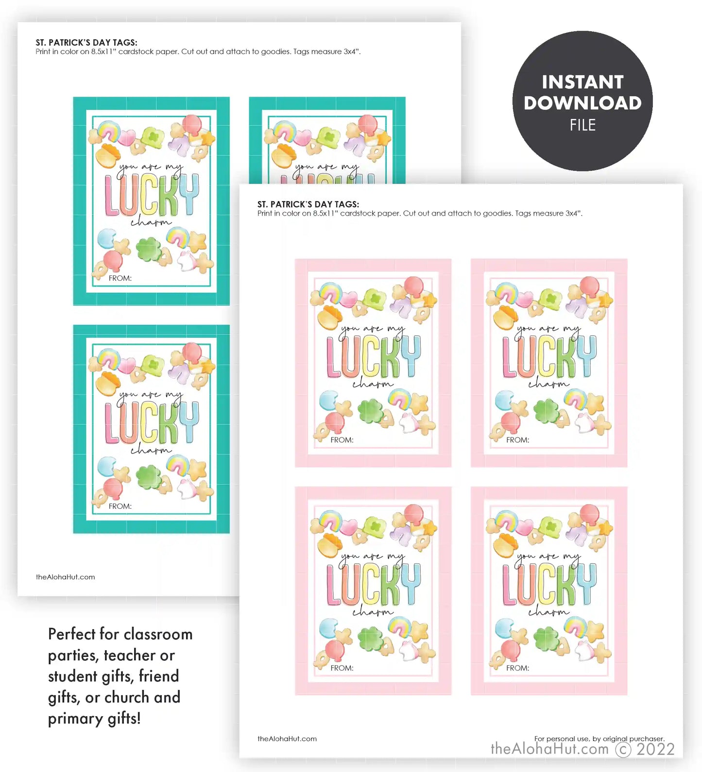 St. Patrick's Day Gift Tag - You Are My Lucky Charm
