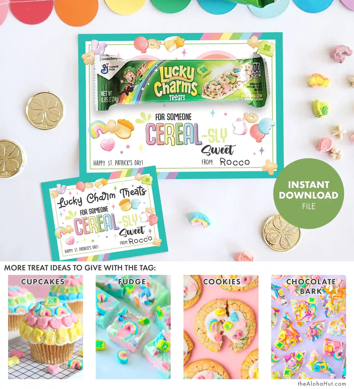 St. Patrick's Day Gift Tag - For Someone Cereal-sly Sweet