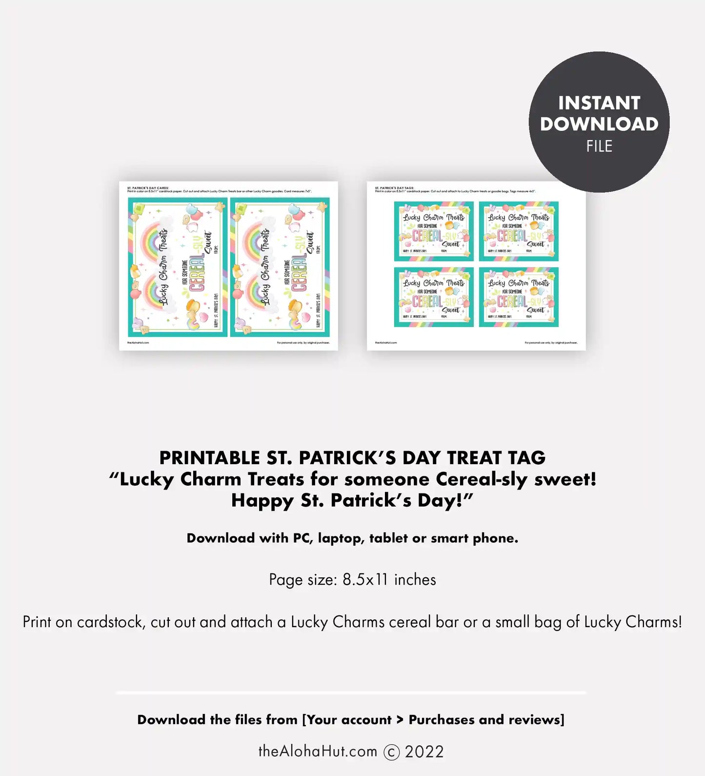 St. Patrick's Day Gift Tag - For Someone Cereal-sly Sweet