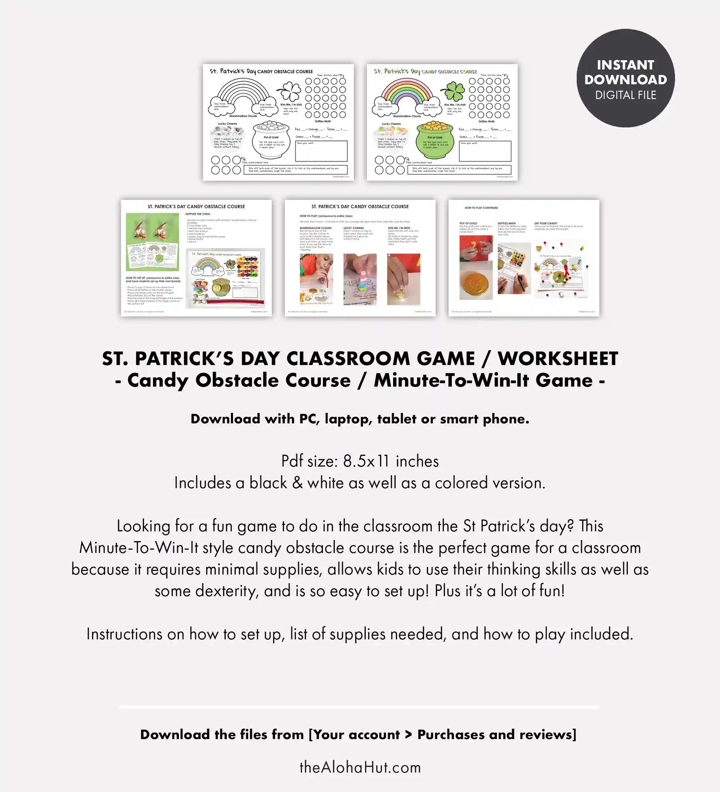 St. Patrick's Day Candy Obstacle Course - Classroom Party Game