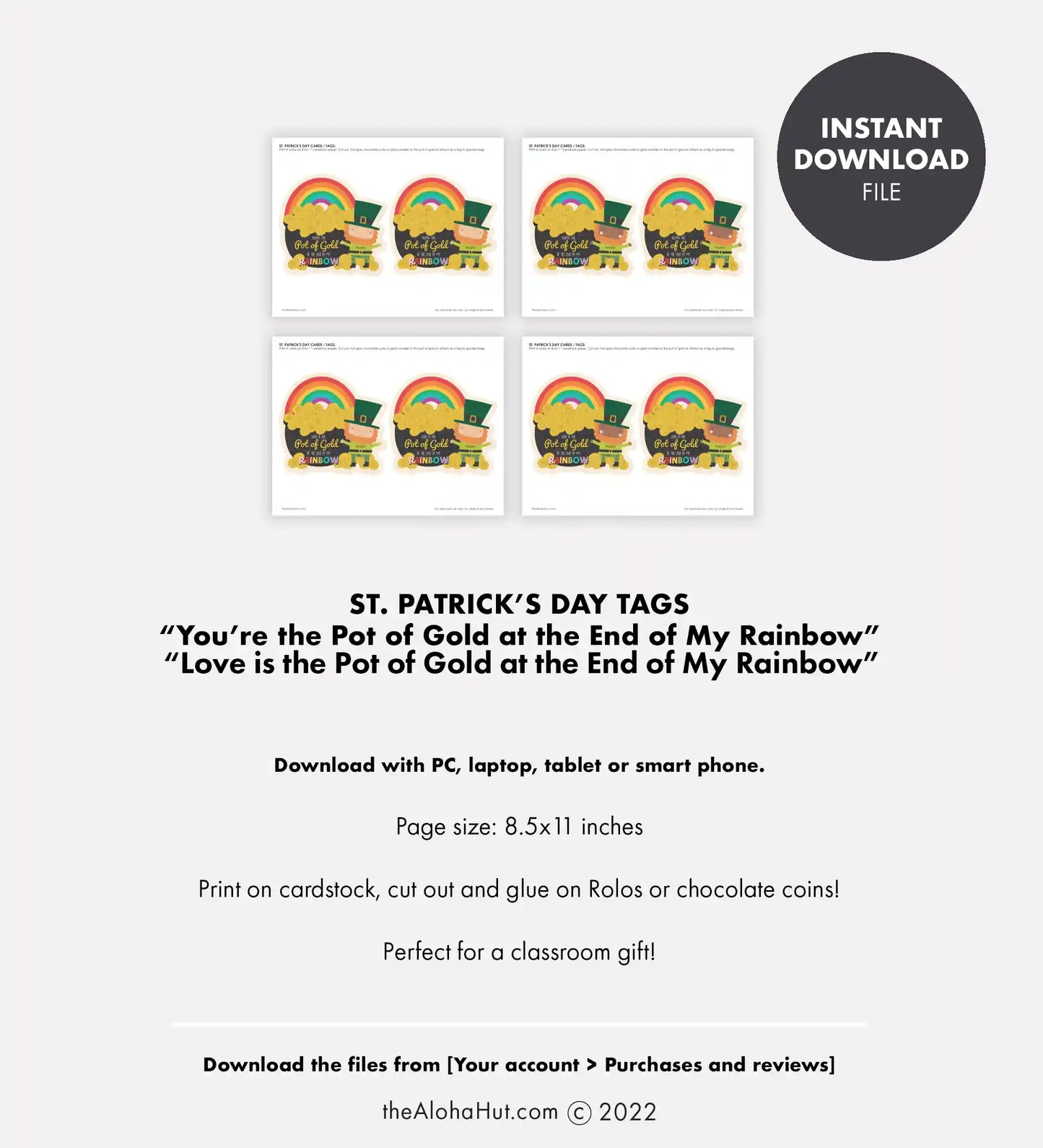 St. Patrick's Day Gift Tag - Pot of Gold