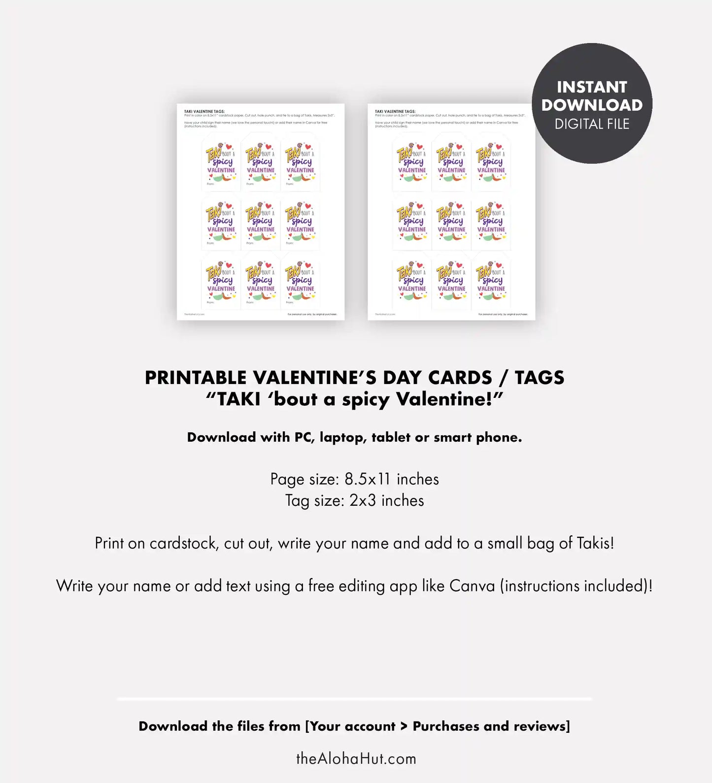 Takis Chips - Printable Valentines
