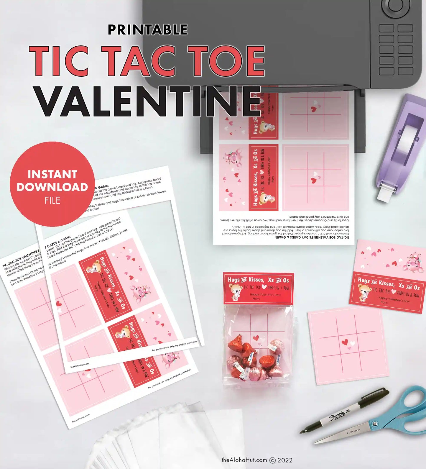 Tic Tac Toe Valentines - Digital Download