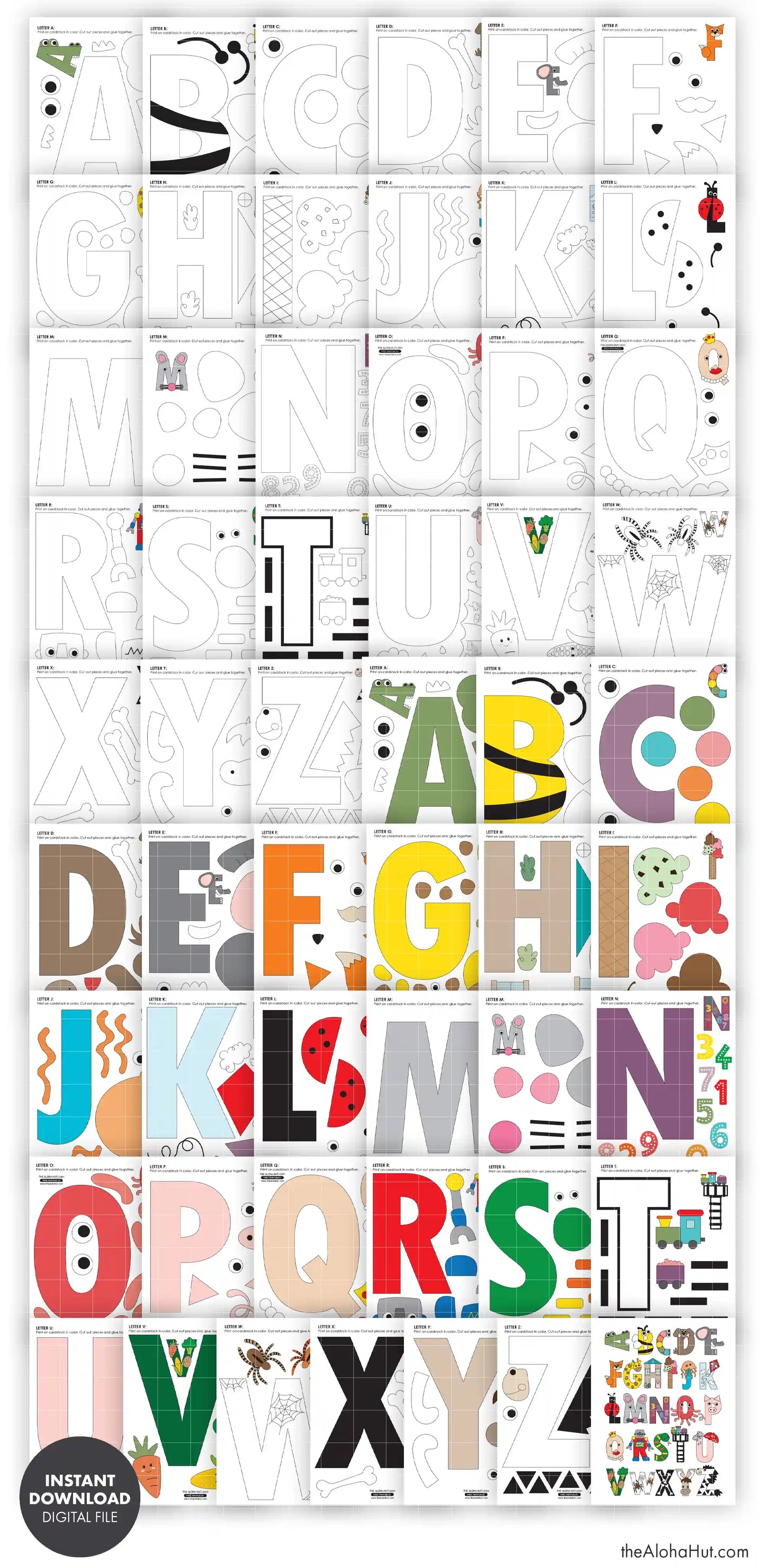 Alphabet Letter Crafts - A to Z Uppercase