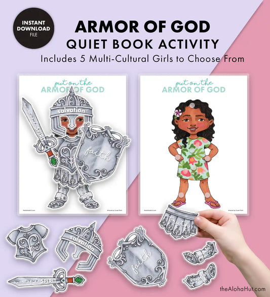 The Armor of God Game & Lesson - Activity Pages (Girl Version)