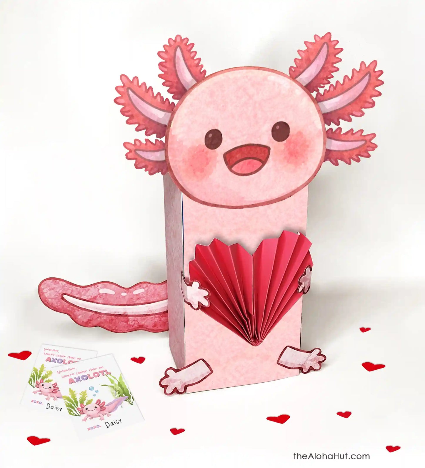 Axolotl Valentine Box + Valentines
