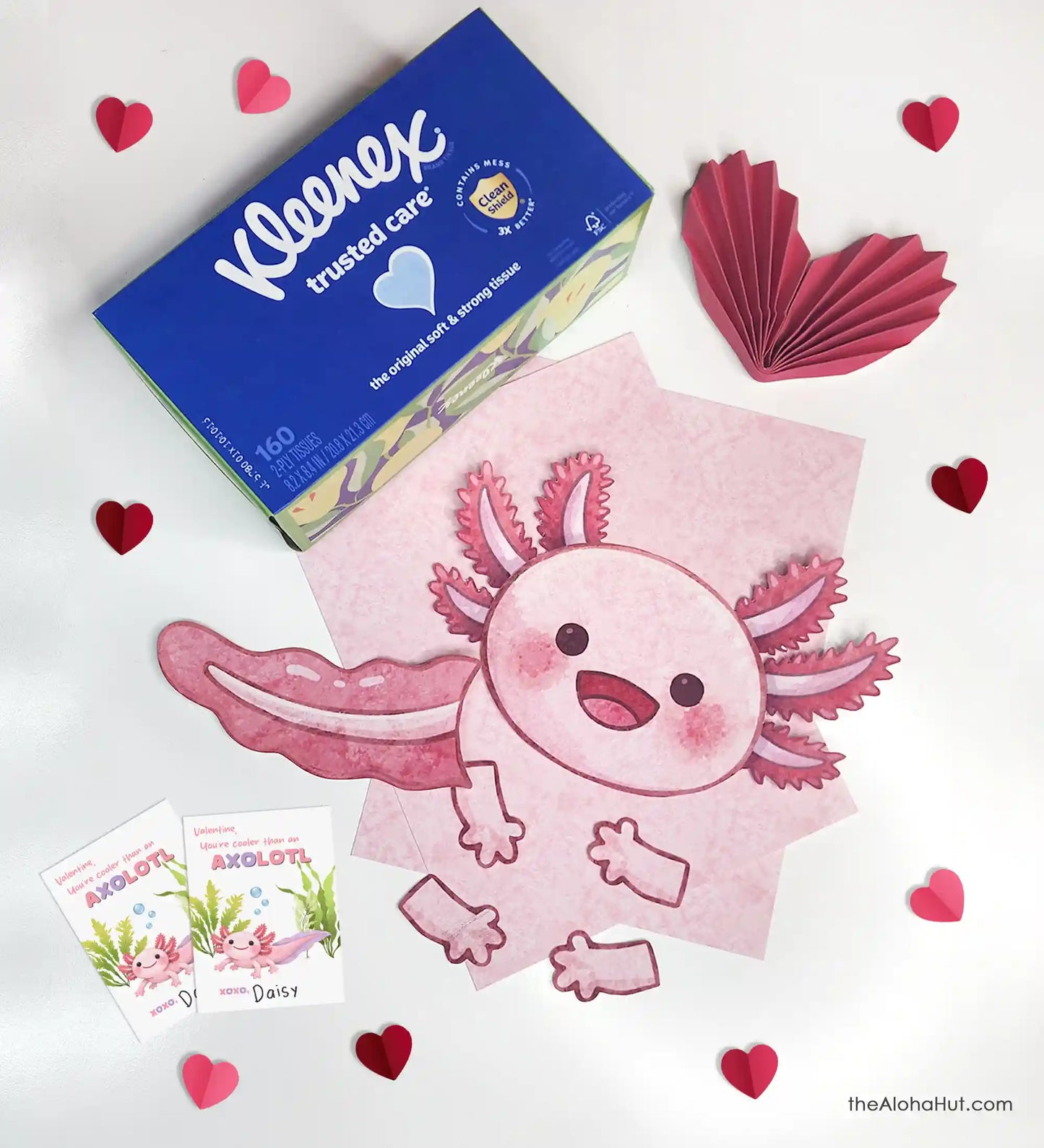 Axolotl Valentine Box + Valentines