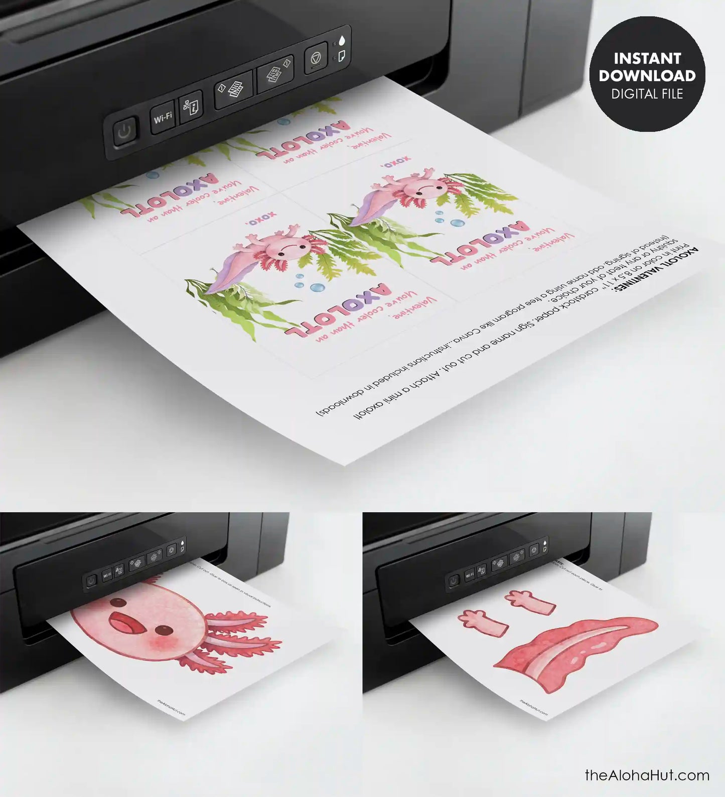 Axolotl Valentine Box + Valentines