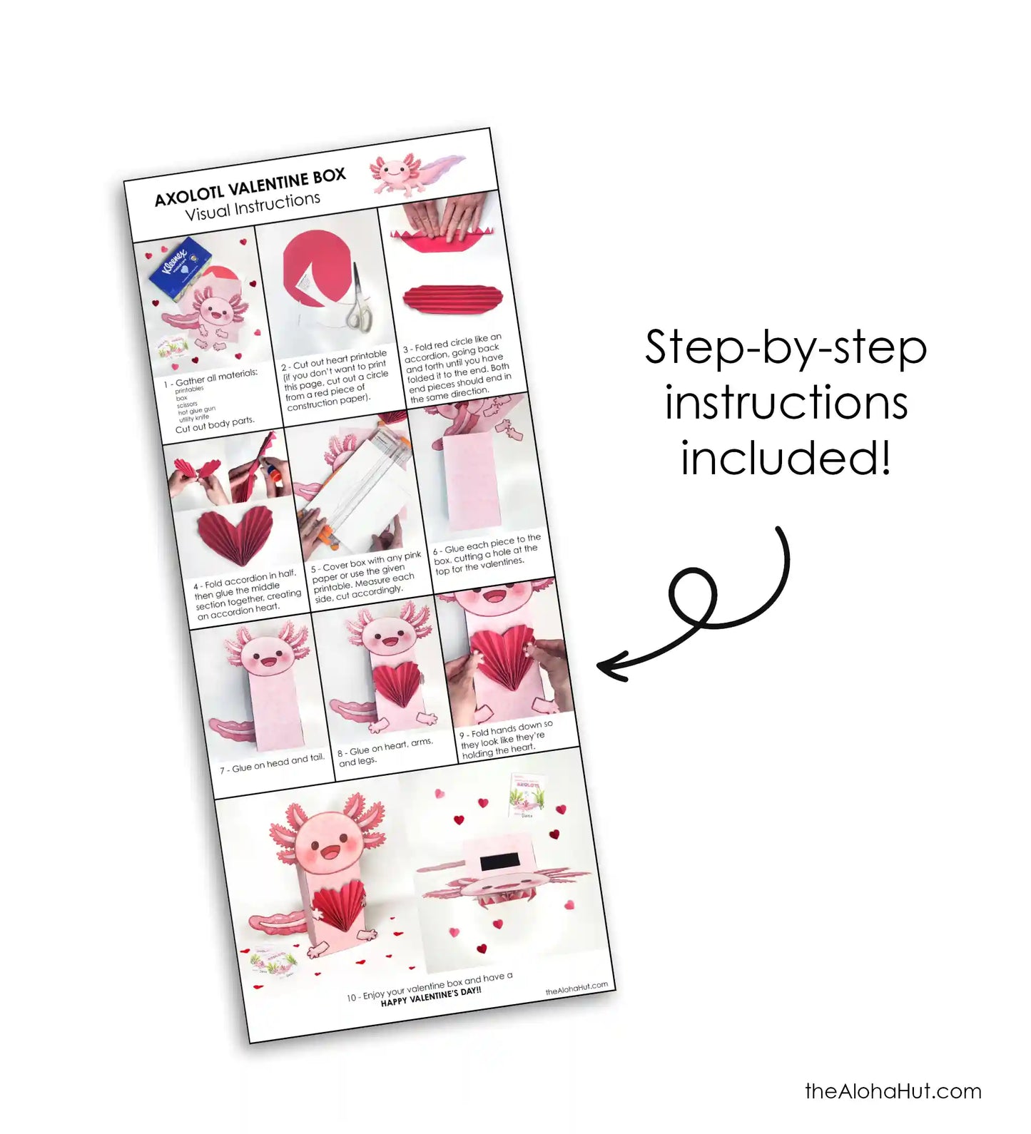 Axolotl Valentine Box + Valentines