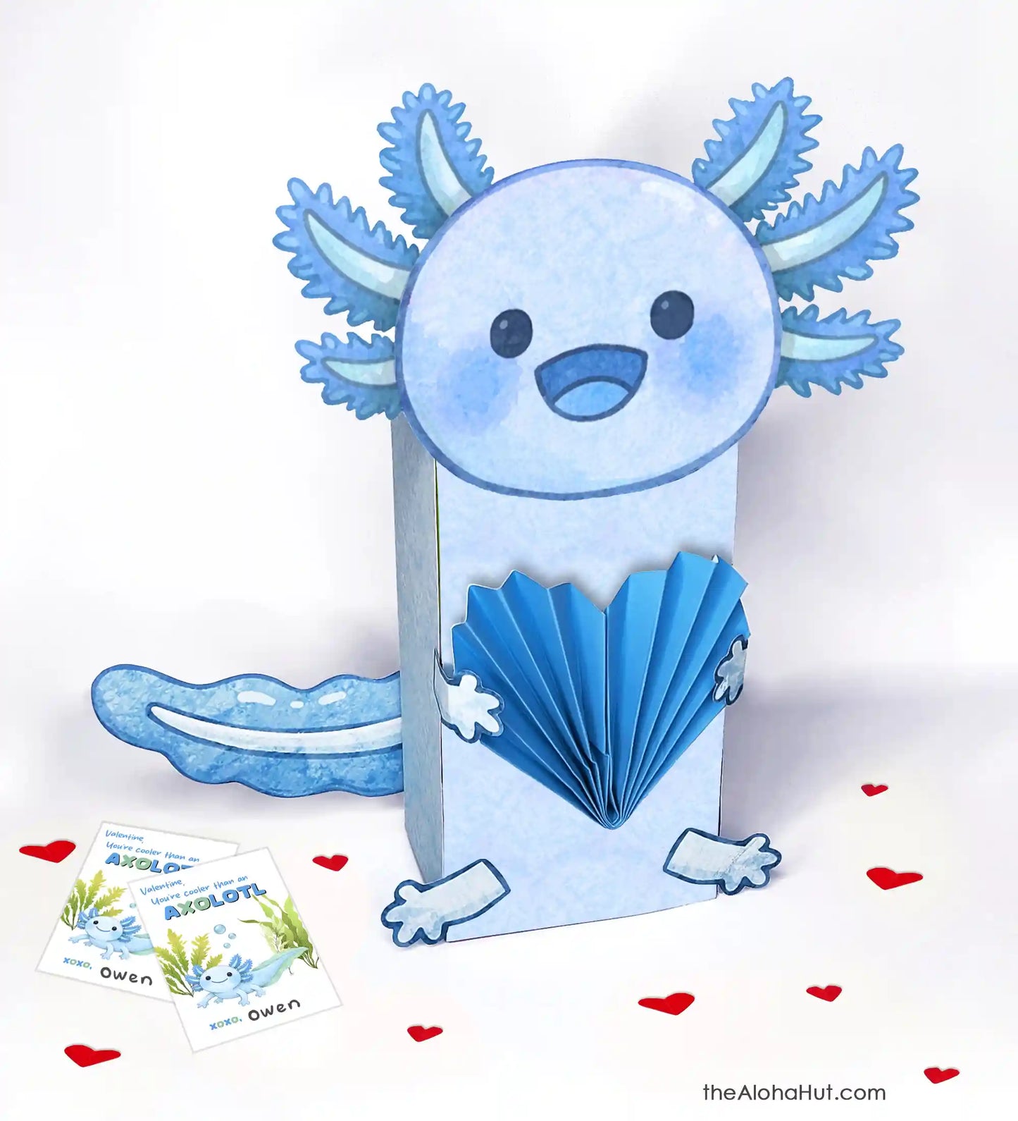 Axolotl Valentine Box + Valentines