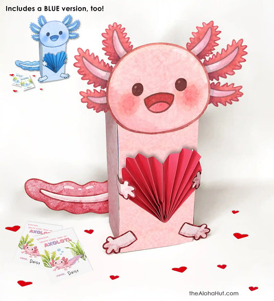 Axolotl Valentine Box + Valentines