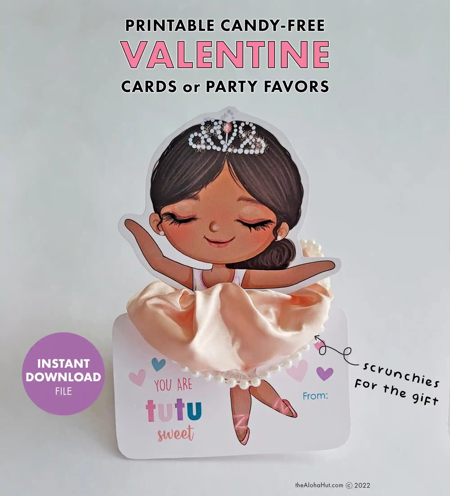 Dance / Ballerina - Printable Valentine "You Are Tutu Sweet!"