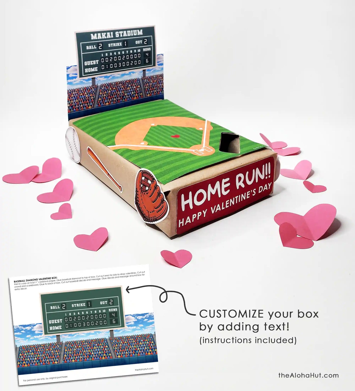Baseball Field Valentine Box