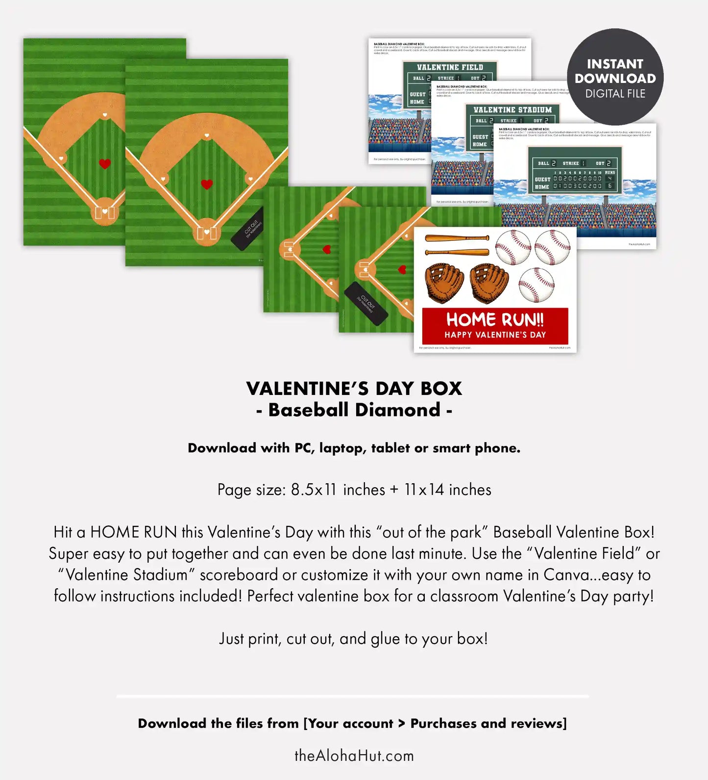 Baseball Field Valentine Box
