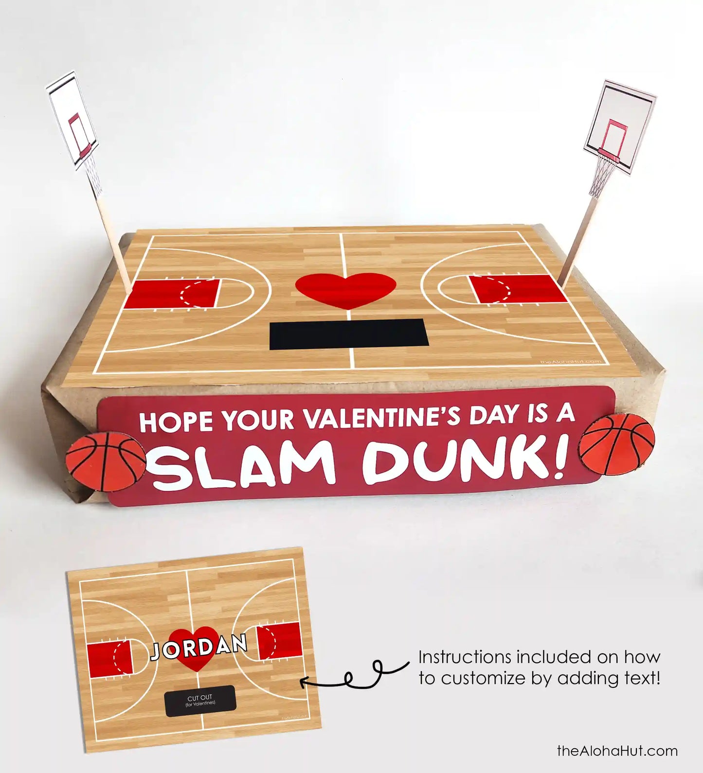 Basketball Court Valentine's Day Box