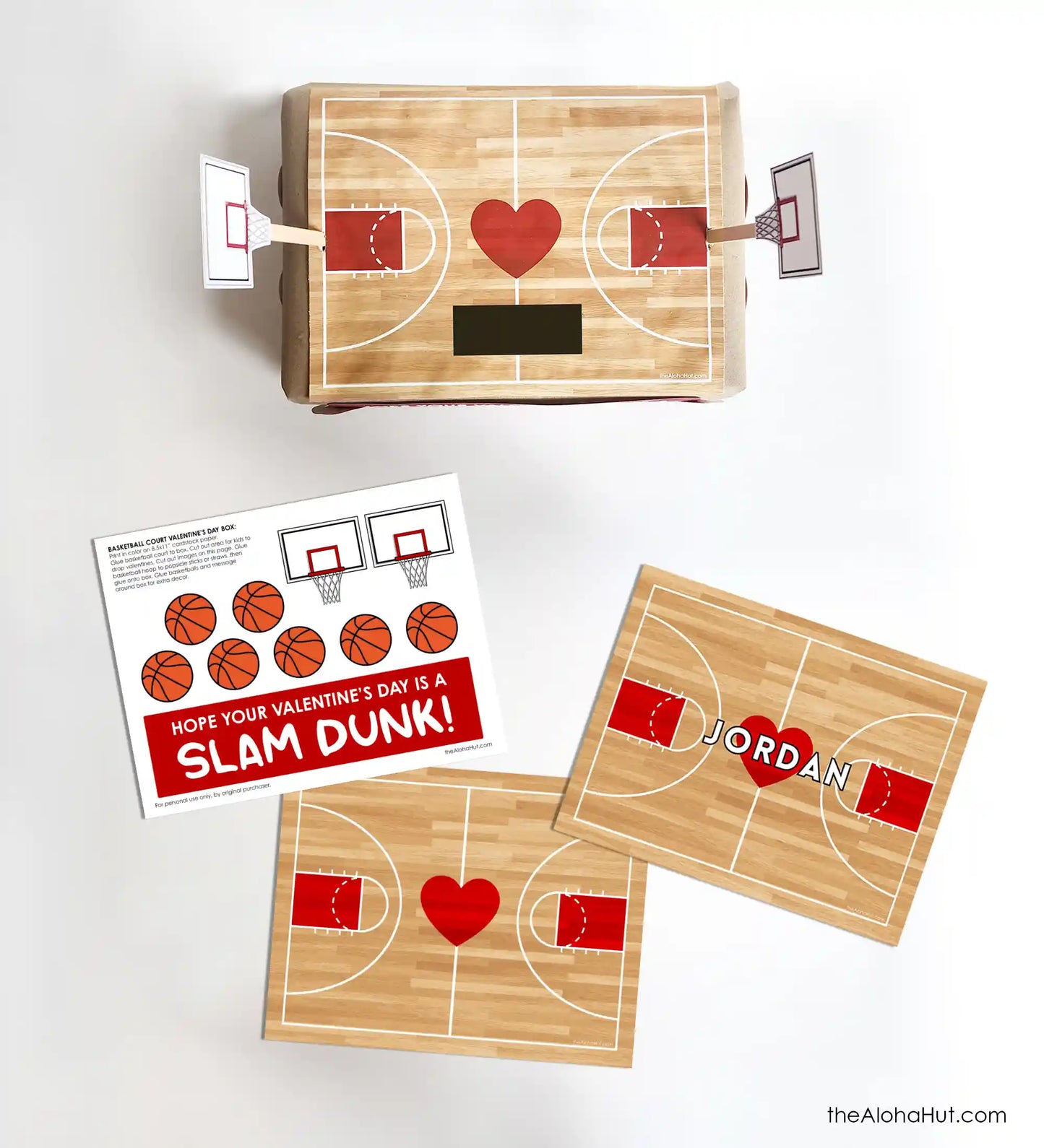 Basketball Court Valentine's Day Box