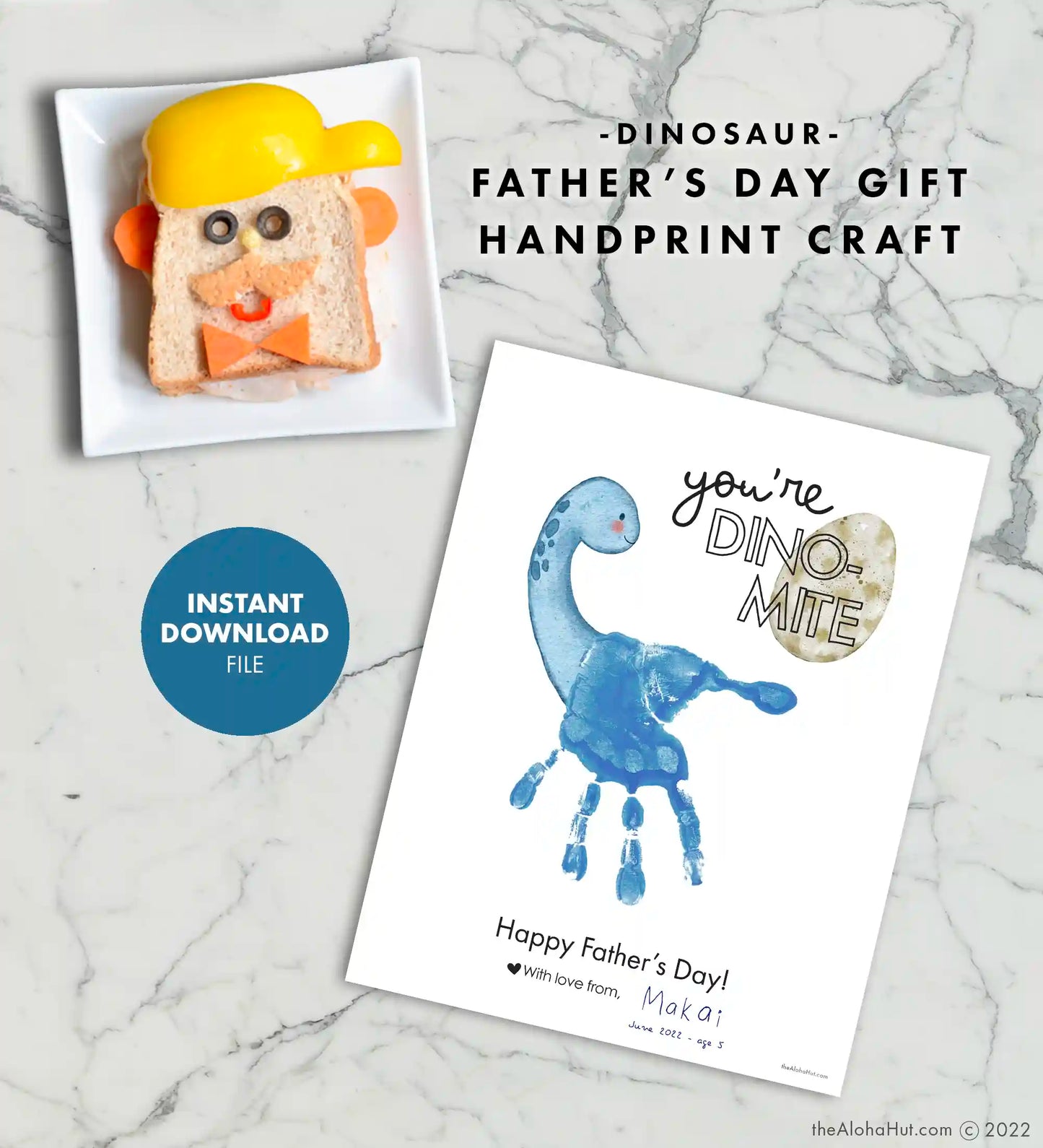 Dinosaur Father's Day Card - Handprint Craft