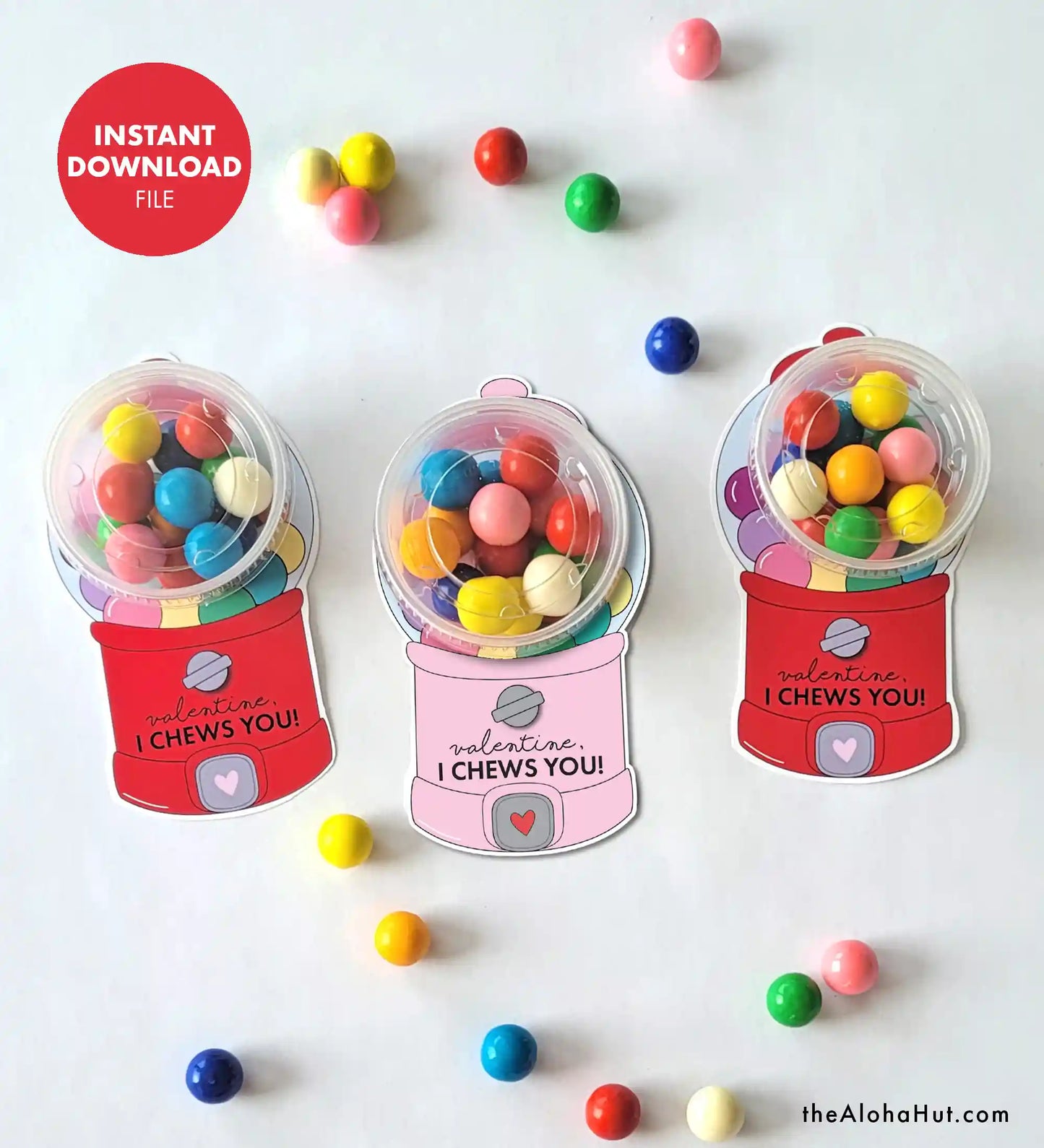 Gumball Machine - Printable Valentines