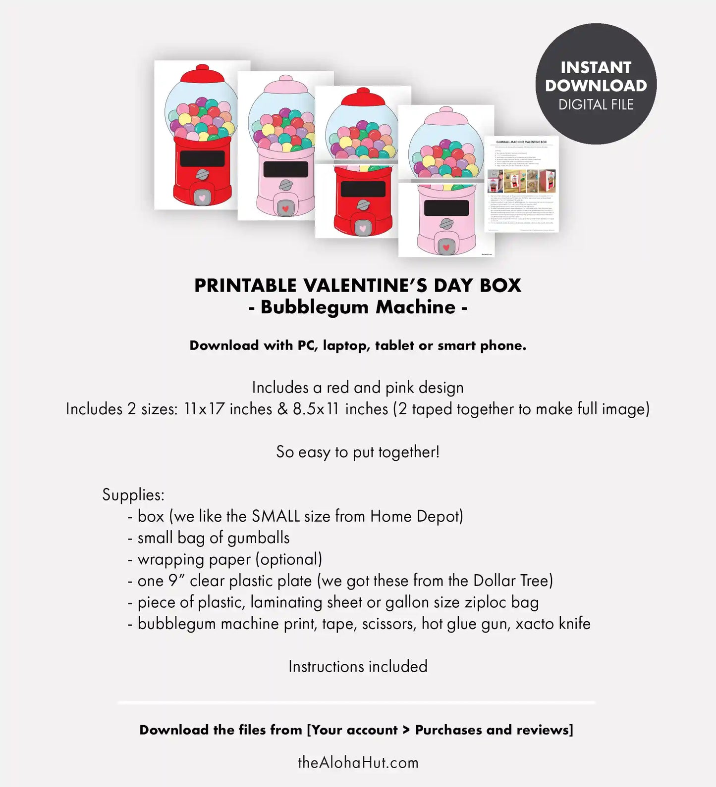 Gumball Machine Valentine's Day Box