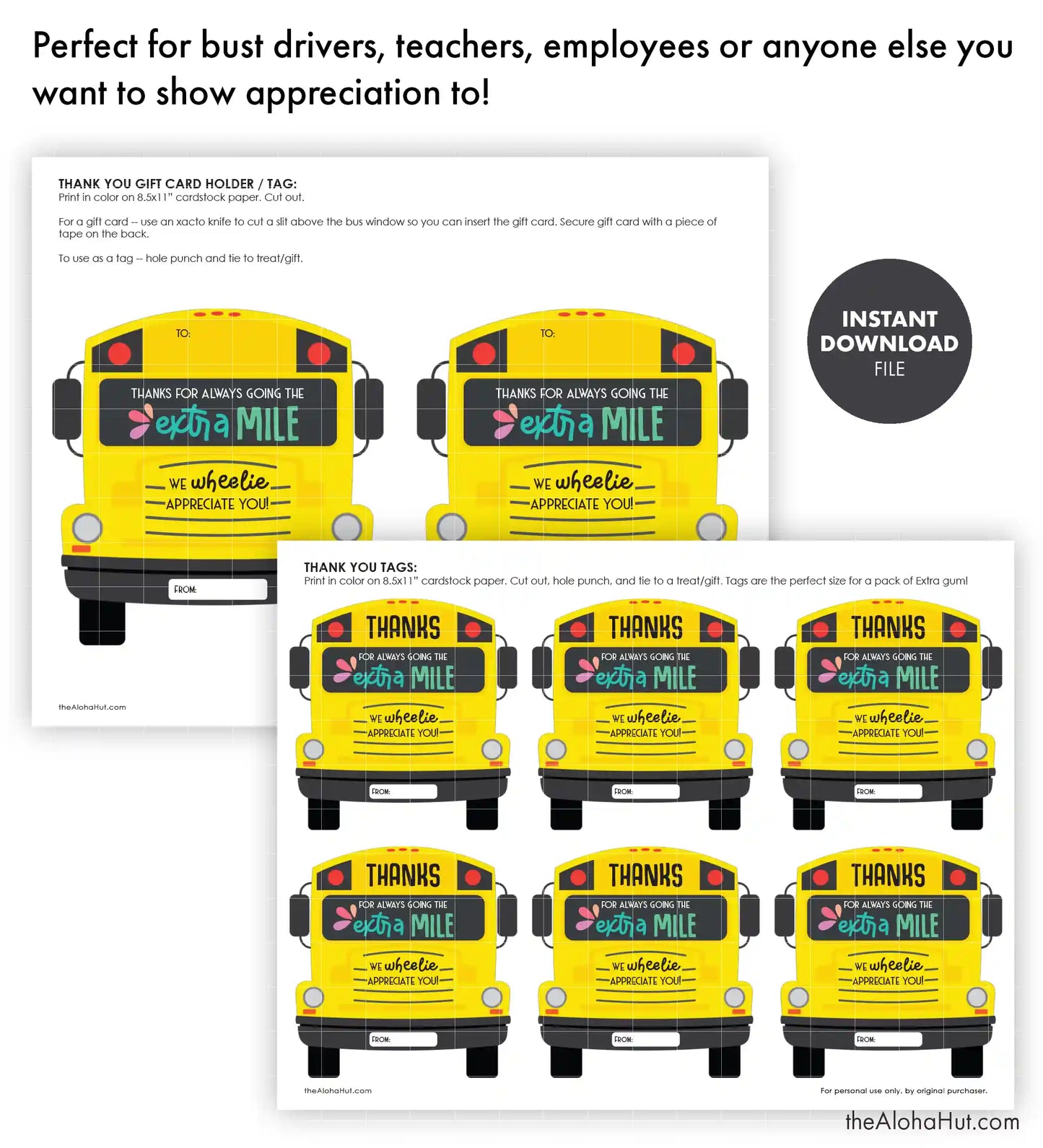 Bus Driver Thank You Card