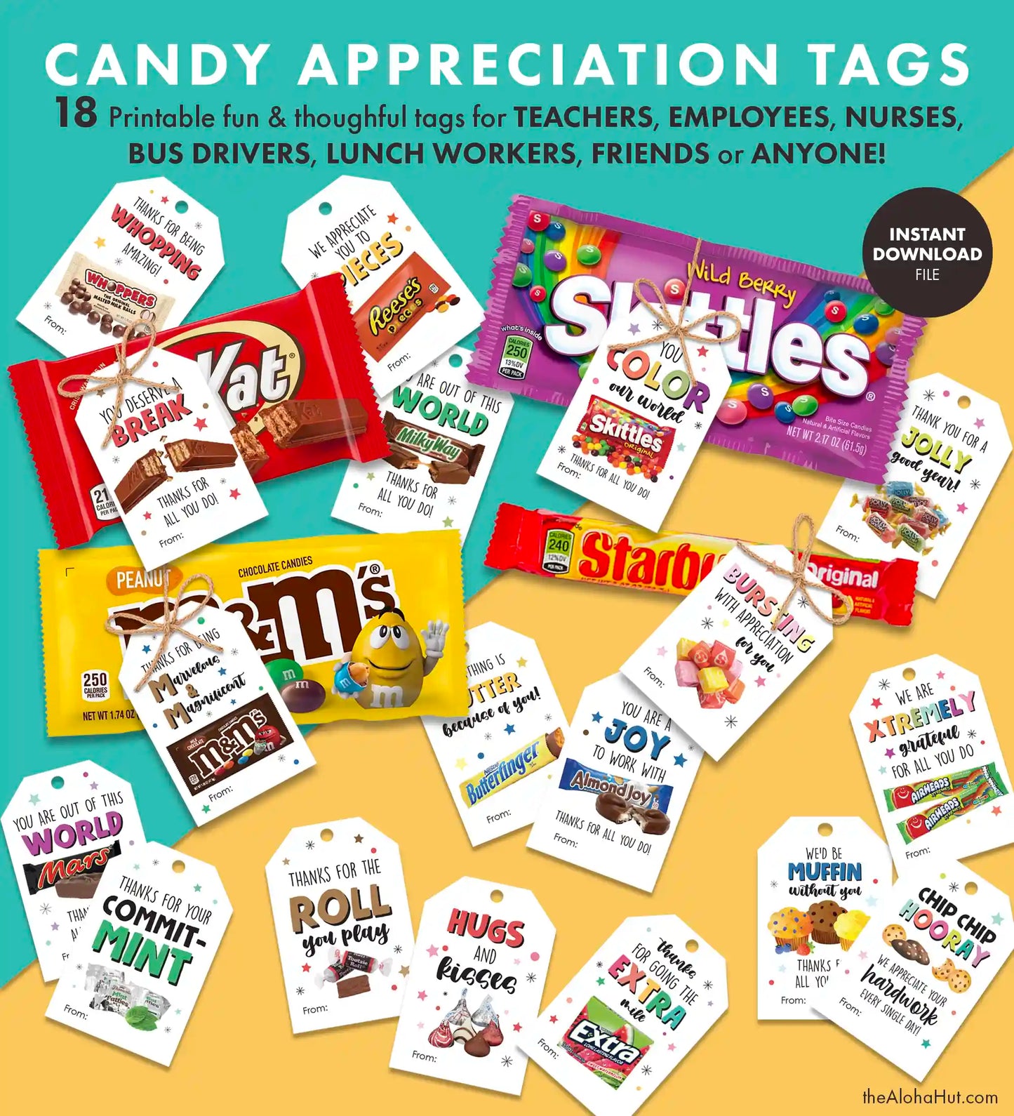 Candy Thank You Gift Tags - Teacher Appreciation Week